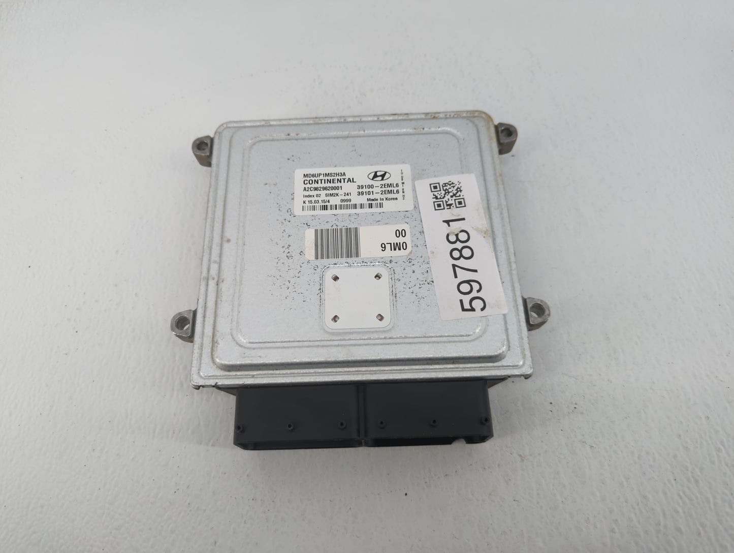 2014-2016 Hyundai Elantra PCM Engine Control Computer ECU ECM PCU OEM P/N:39101-2EML6 39100-2EML6 Fits Fits 2014 2015 2016 O
