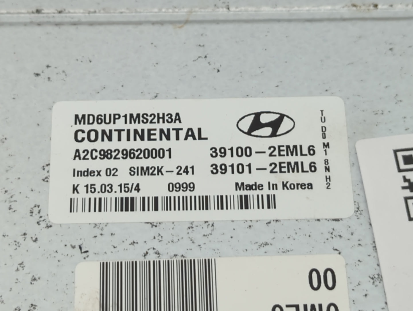 2014-2016 Hyundai Elantra PCM Engine Control Computer ECU ECM PCU OEM P/N:39101-2EML6 39100-2EML6 Fits Fits 2014 2015 2016 O