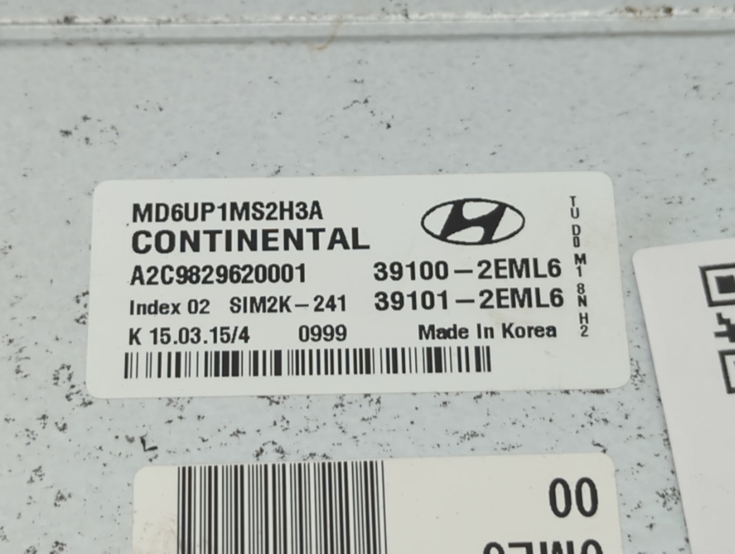 2014-2016 Hyundai Elantra PCM Engine Control Computer ECU ECM PCU OEM P/N:39101-2EML6 39100-2EML6 Fits Fits 2014 2015 2016 O