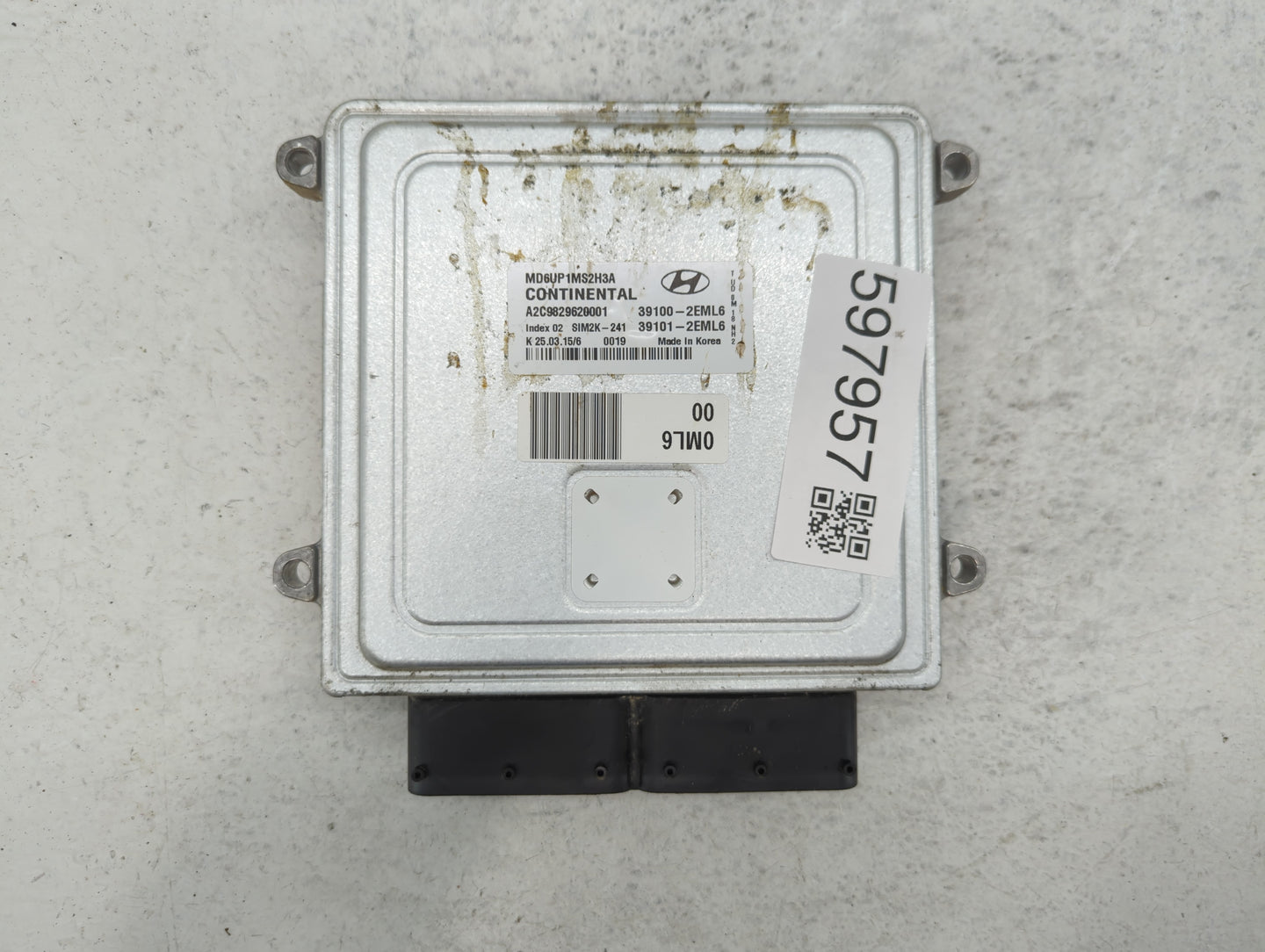 2014-2016 Hyundai Elantra PCM Engine Control Computer ECU ECM PCU OEM P/N:39100-2EML6 39101-2EML6 Fits Fits 2014 2015 2016 O