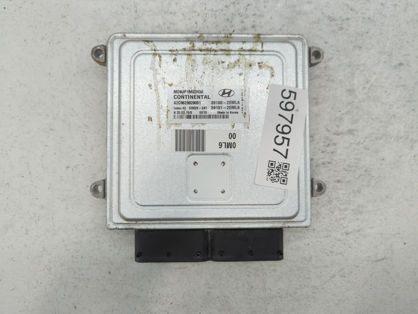 2014-2016 Hyundai Elantra PCM Engine Control Computer ECU ECM PCU OEM P/N:39100-2EML6 39101-2EML6 Fits Fits 2014 2015 2016 O