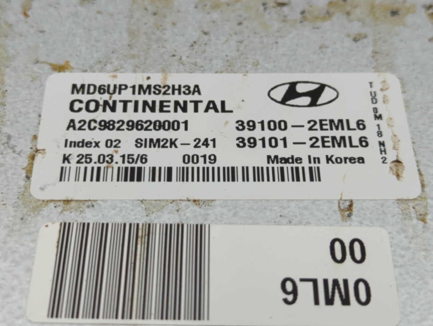 2014-2016 Hyundai Elantra PCM Engine Control Computer ECU ECM PCU OEM P/N:39100-2EML6 39101-2EML6 Fits Fits 2014 2015 2016 O