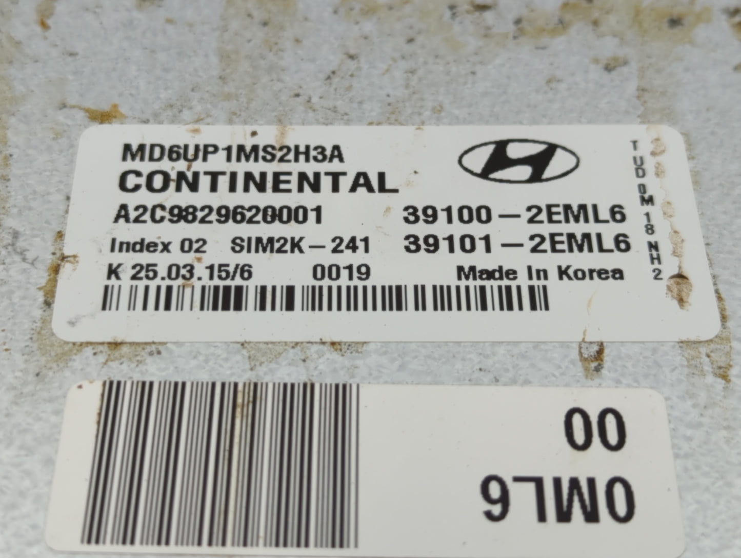 2014-2016 Hyundai Elantra PCM Engine Control Computer ECU ECM PCU OEM P/N:39100-2EML6 39101-2EML6 Fits Fits 2014 2015 2016 O