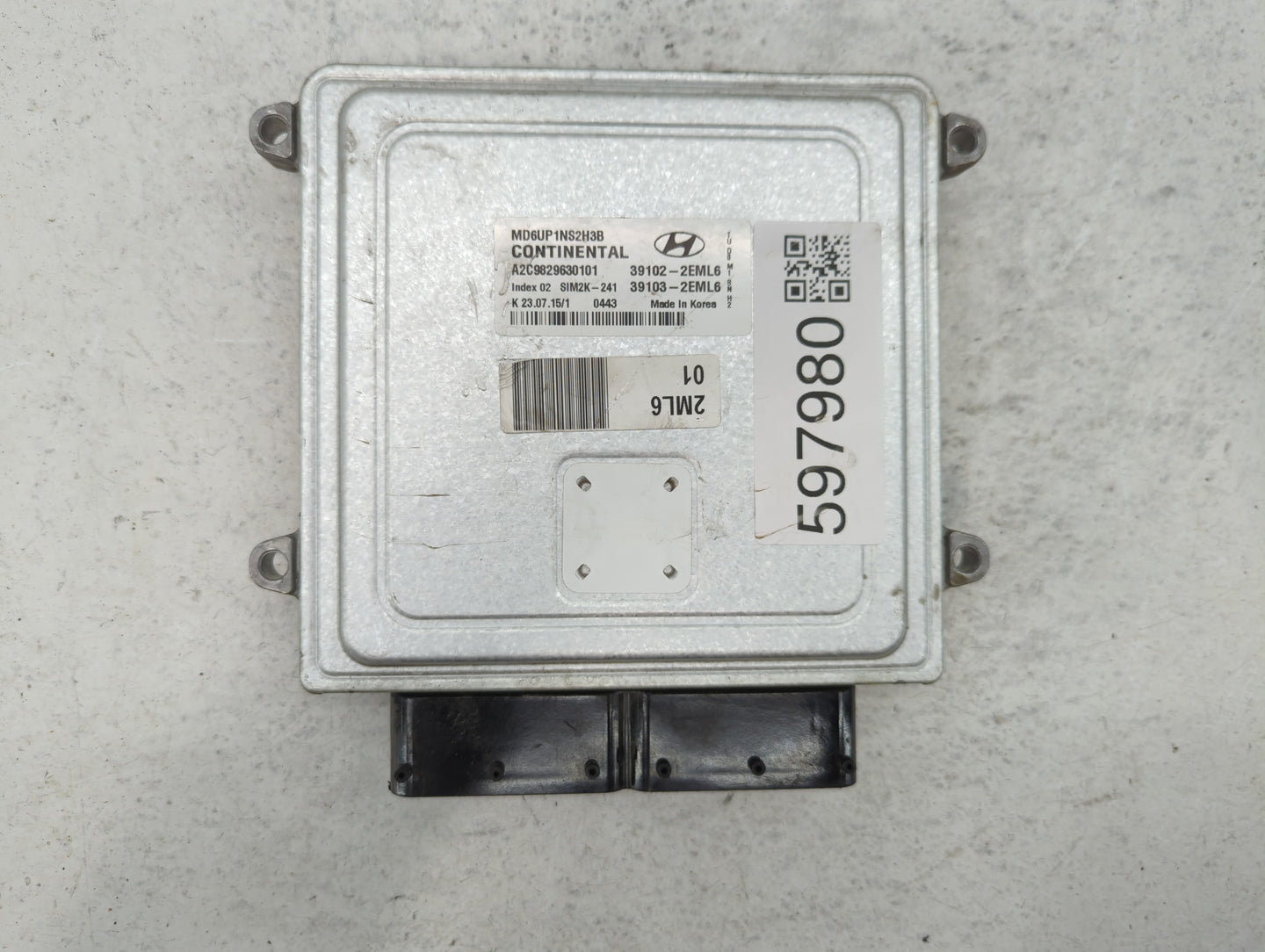 2014-2016 Hyundai Elantra PCM Engine Control Computer ECU ECM PCU OEM P/N:39103-2EML6 39102-2EML6 Fits Fits 2014 2015 2016 O