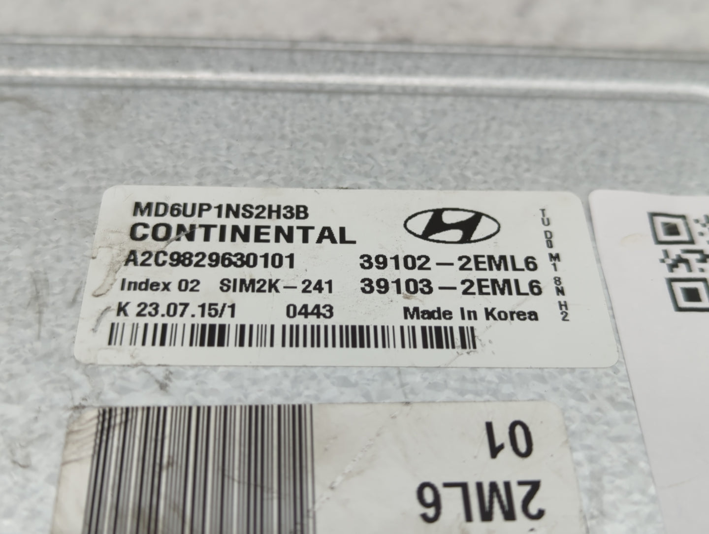 2014-2016 Hyundai Elantra PCM Engine Control Computer ECU ECM PCU OEM P/N:39103-2EML6 39102-2EML6 Fits Fits 2014 2015 2016 O