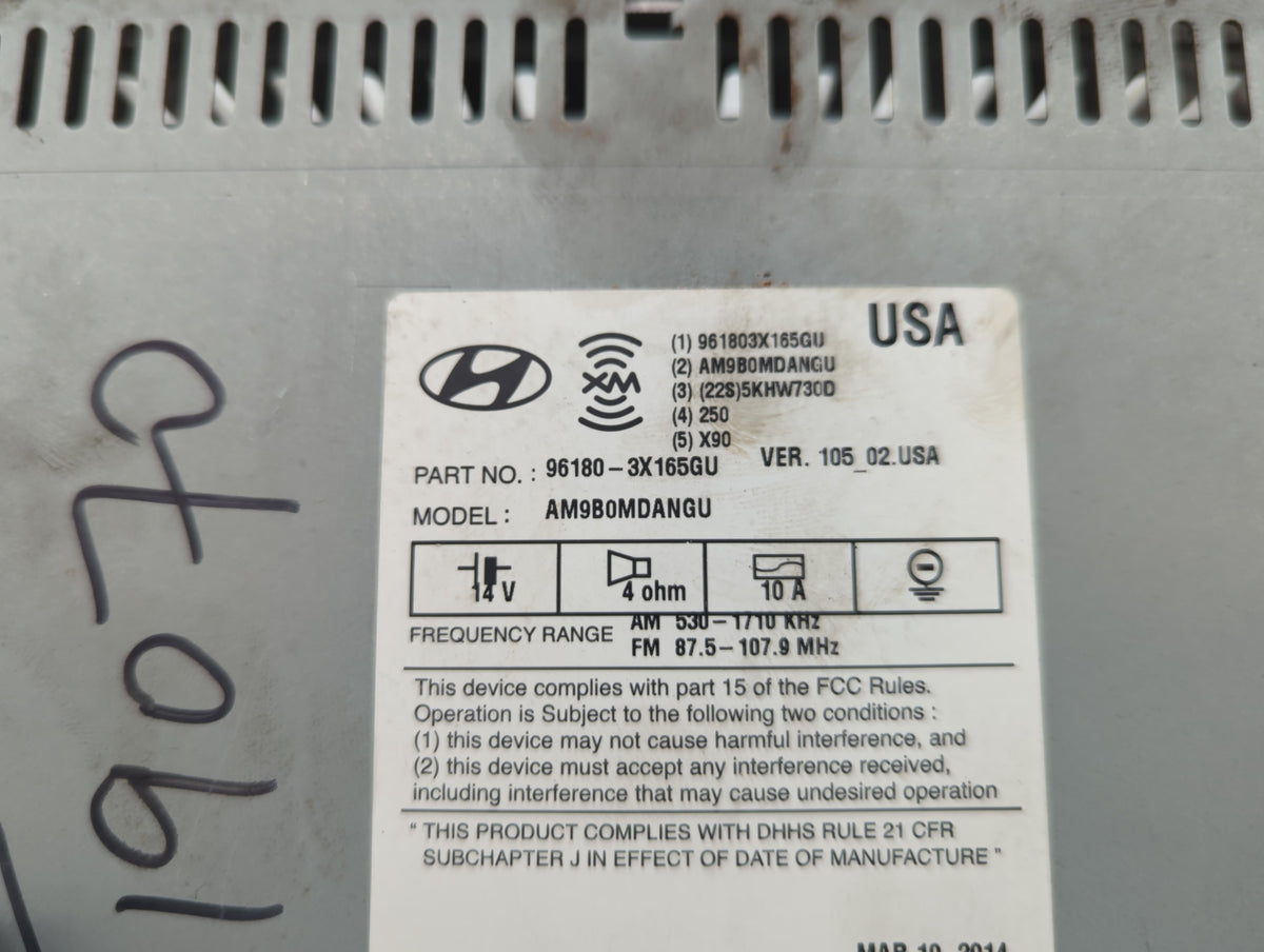 2014-2016 Hyundai Elantra Am Fm Cd Player Radio Receiver 597988 - Oemusedautoparts1.com