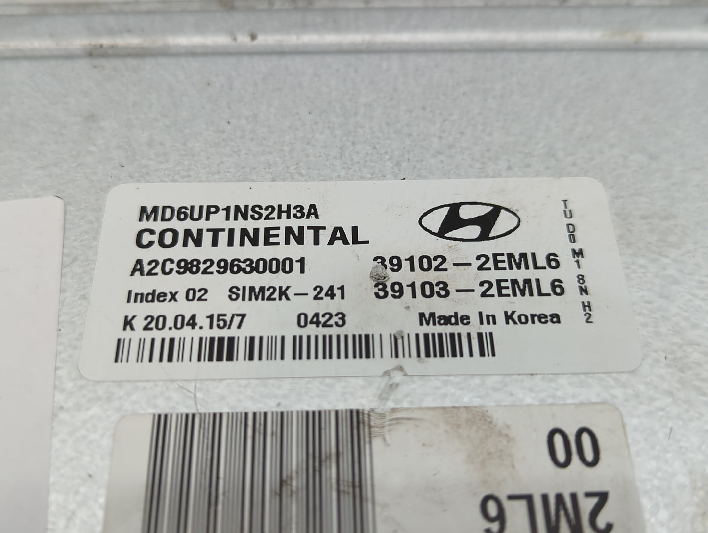 2014-2016 Hyundai Elantra PCM Engine Control Computer ECU ECM PCU OEM P/N:39102-2EML6 Fits Fits 2014 2015 2016 OEM Used Auto