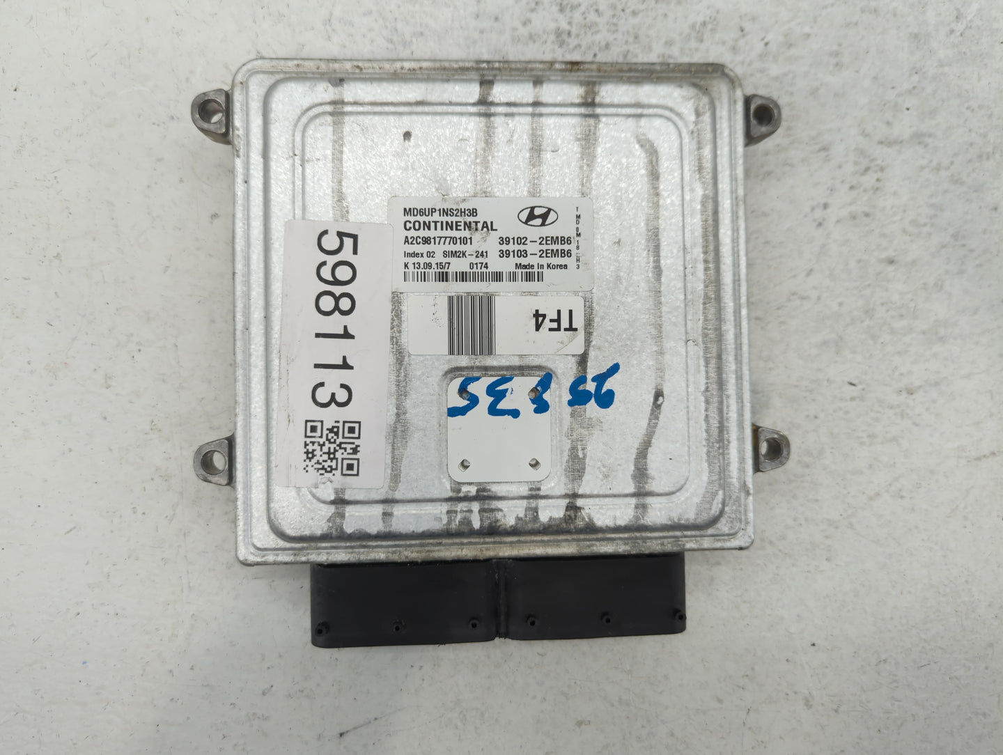 2014-2016 Hyundai Elantra PCM Engine Control Computer ECU ECM PCU OEM P/N:39102-2EMB6 Fits Fits 2014 2015 2016 OEM Used Auto