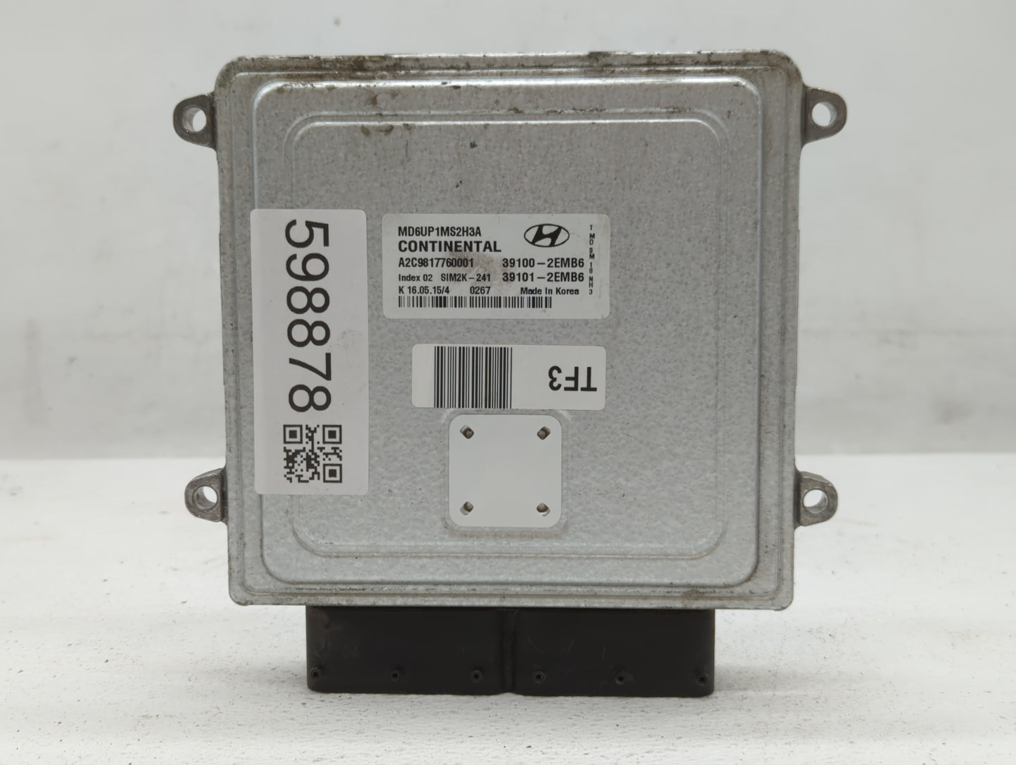 2014-2016 Hyundai Elantra PCM Engine Control Computer ECU ECM PCU OEM P/N:39100-2EMB6 Fits Fits 2014 2015 2016 OEM Used Auto