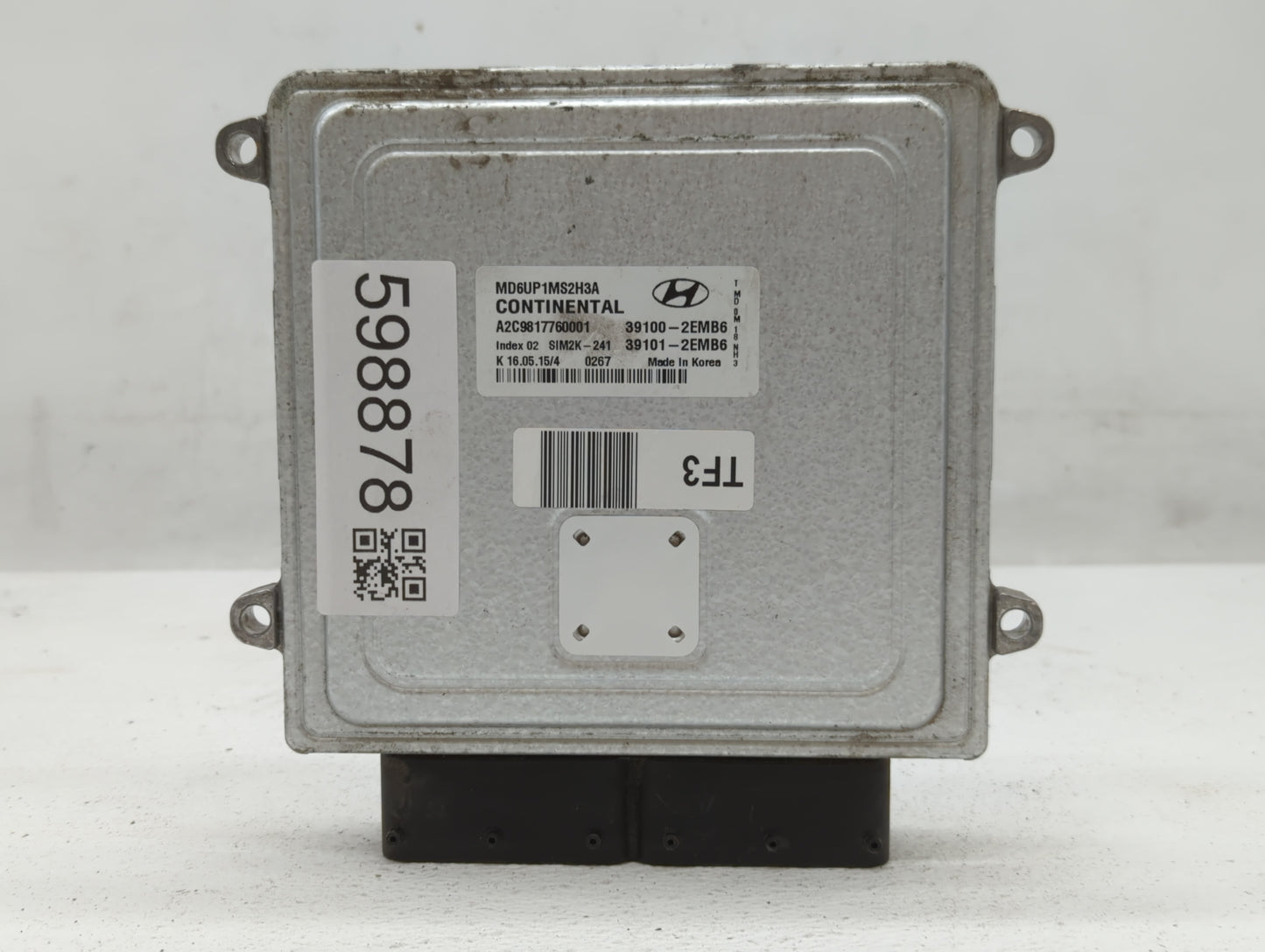 2014-2016 Hyundai Elantra PCM Engine Control Computer ECU ECM PCU OEM P/N:39100-2EMB6 Fits Fits 2014 2015 2016 OEM Used Auto