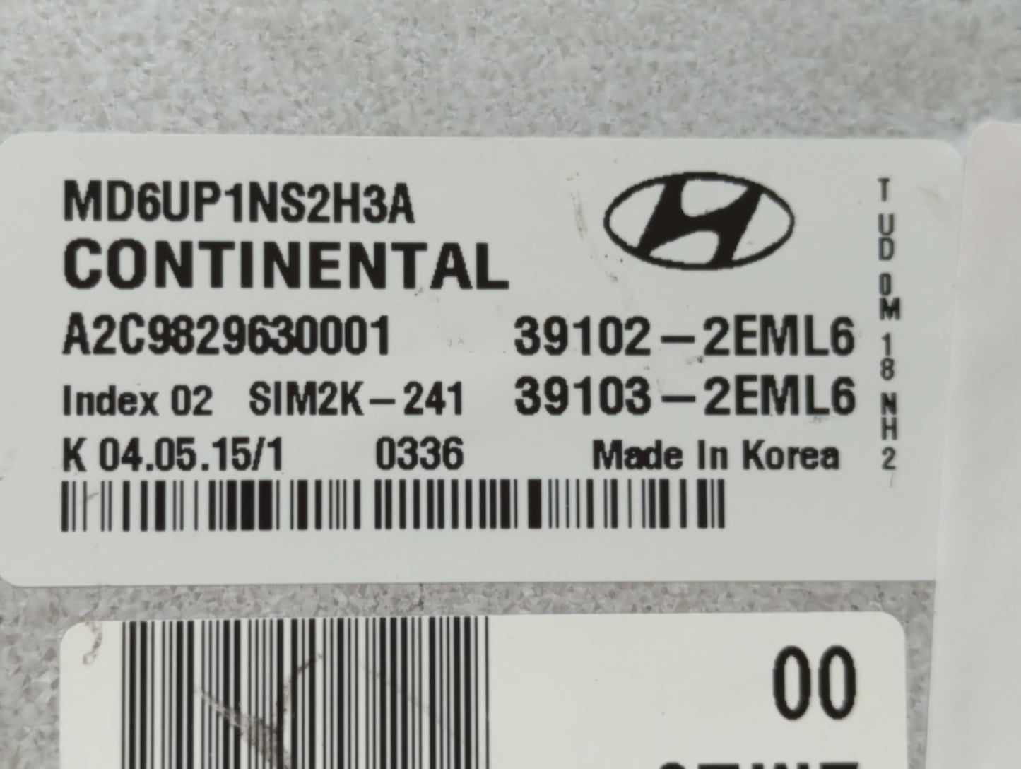 2014-2016 Hyundai Elantra PCM Engine Control Computer ECU ECM PCU OEM P/N:39102-2EML6 Fits Fits 2014 2015 2016 OEM Used Auto