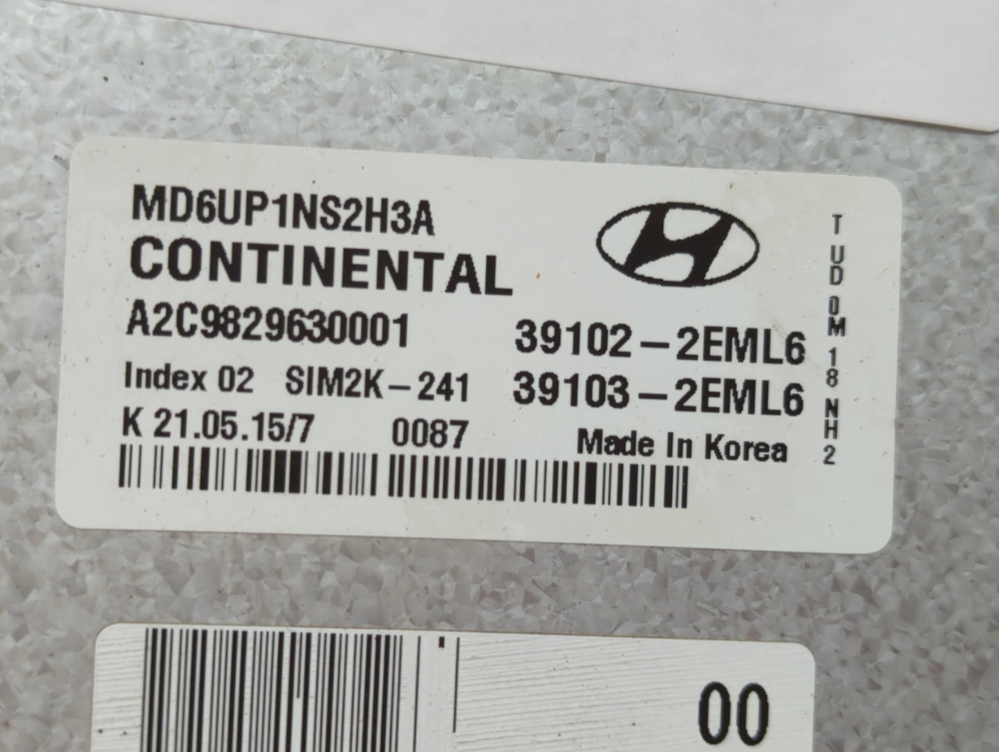 2014-2016 Hyundai Elantra PCM Engine Control Computer ECU ECM PCU OEM P/N:39103-2EML6 39102-2EML6 Fits Fits 2014 2015 2016 O