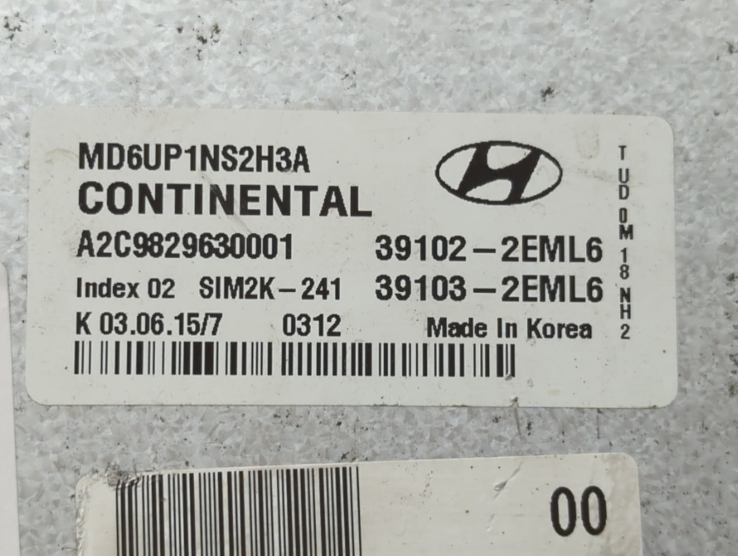2014-2016 Hyundai Elantra PCM Engine Control Computer ECU ECM PCU OEM P/N:39102-2EML6 Fits Fits 2014 2015 2016 OEM Used Auto