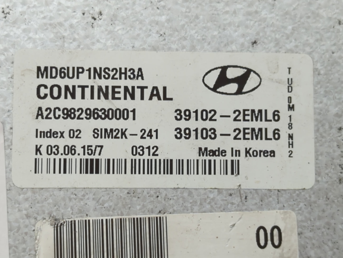 2014-2016 Hyundai Elantra PCM Engine Control Computer ECU ECM PCU OEM P/N:39102-2EML6 Fits Fits 2014 2015 2016 OEM Used Auto