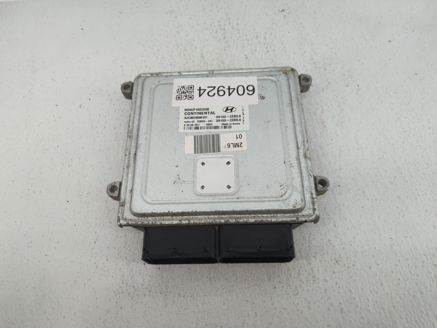 2014-2016 Hyundai Elantra PCM Engine Control Computer ECU ECM PCU OEM P/N:39102-EML6 Fits Fits 2014 2015 2016 OEM Used Auto 