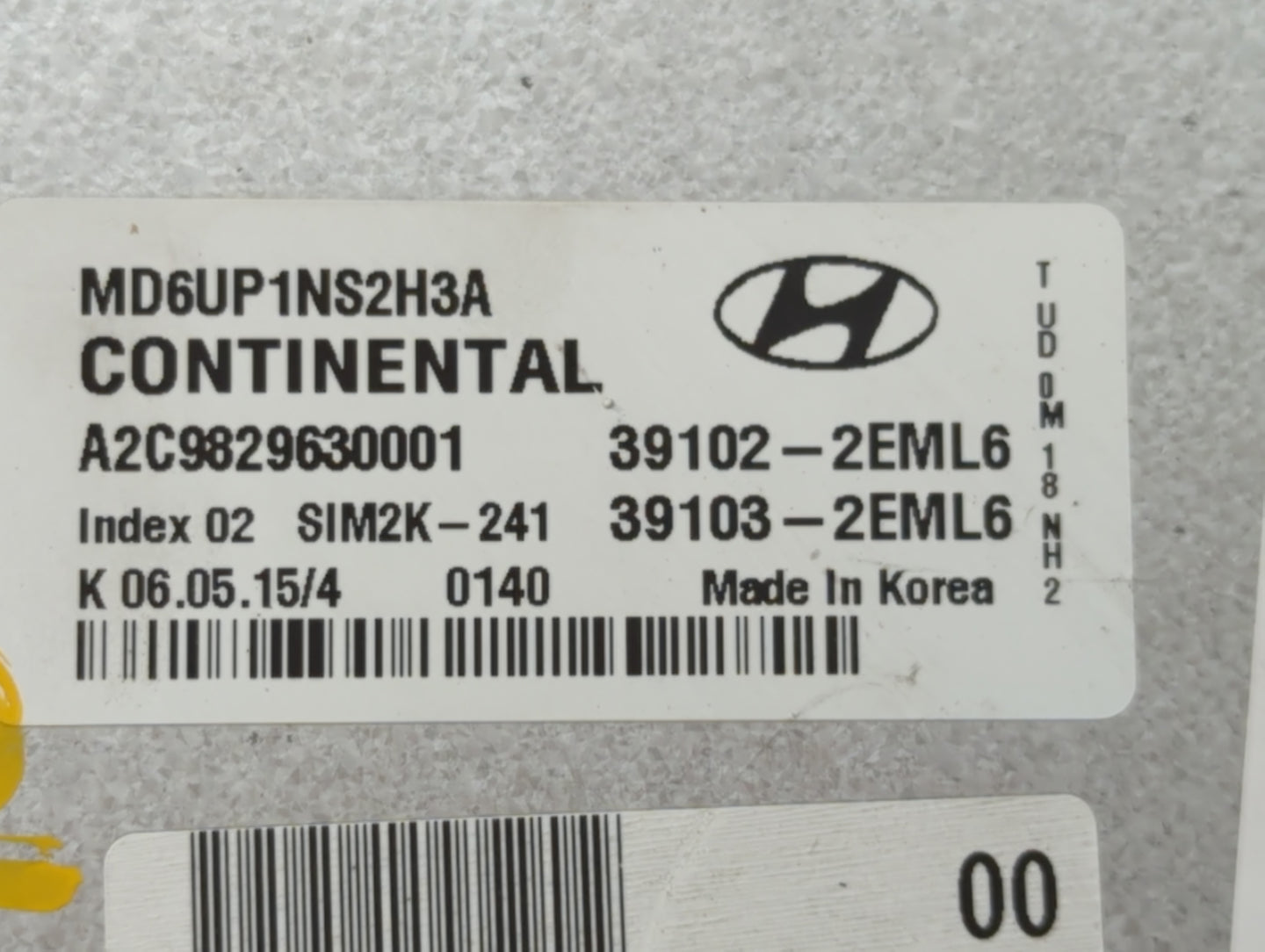2014-2016 Hyundai Elantra PCM Engine Control Computer ECU ECM PCU OEM P/N:39102-2EML6 Fits Fits 2014 2015 2016 OEM Used Auto
