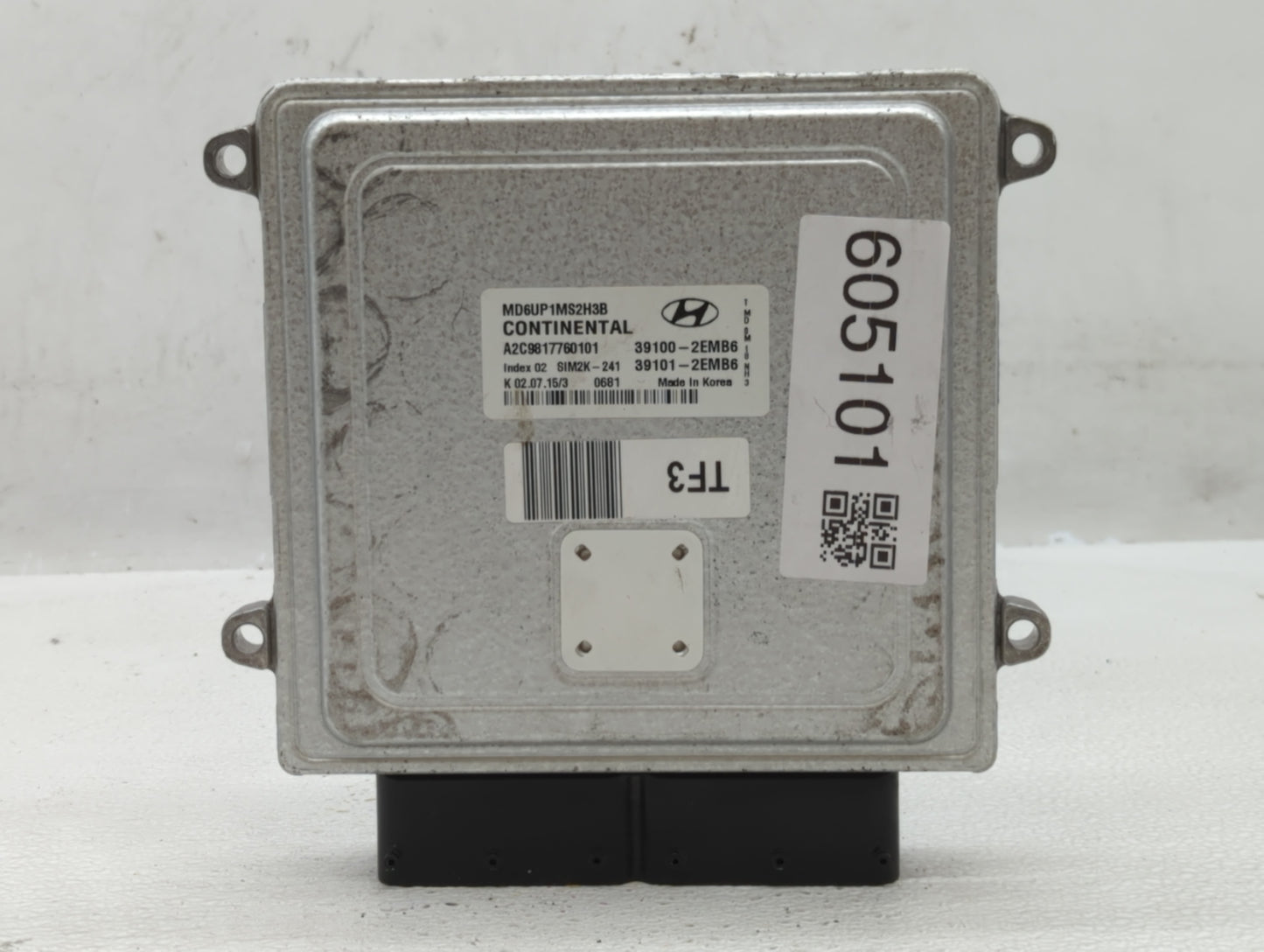 2014-2016 Hyundai Elantra PCM Engine Control Computer ECU ECM PCU OEM P/N:39101-2EMB6 39100-2EMB6 Fits Fits 2014 2015 2016 O