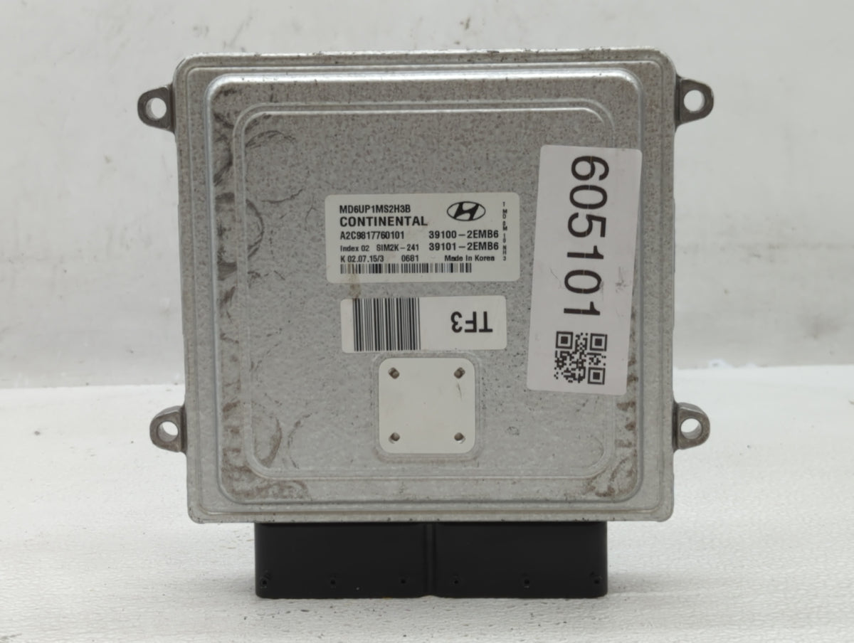 2014-2016 Hyundai Elantra PCM Engine Control Computer ECU ECM PCU OEM P/N:39101-2EMB6 39100-2EMB6, 39102-2EMB6 Fits 2014 201