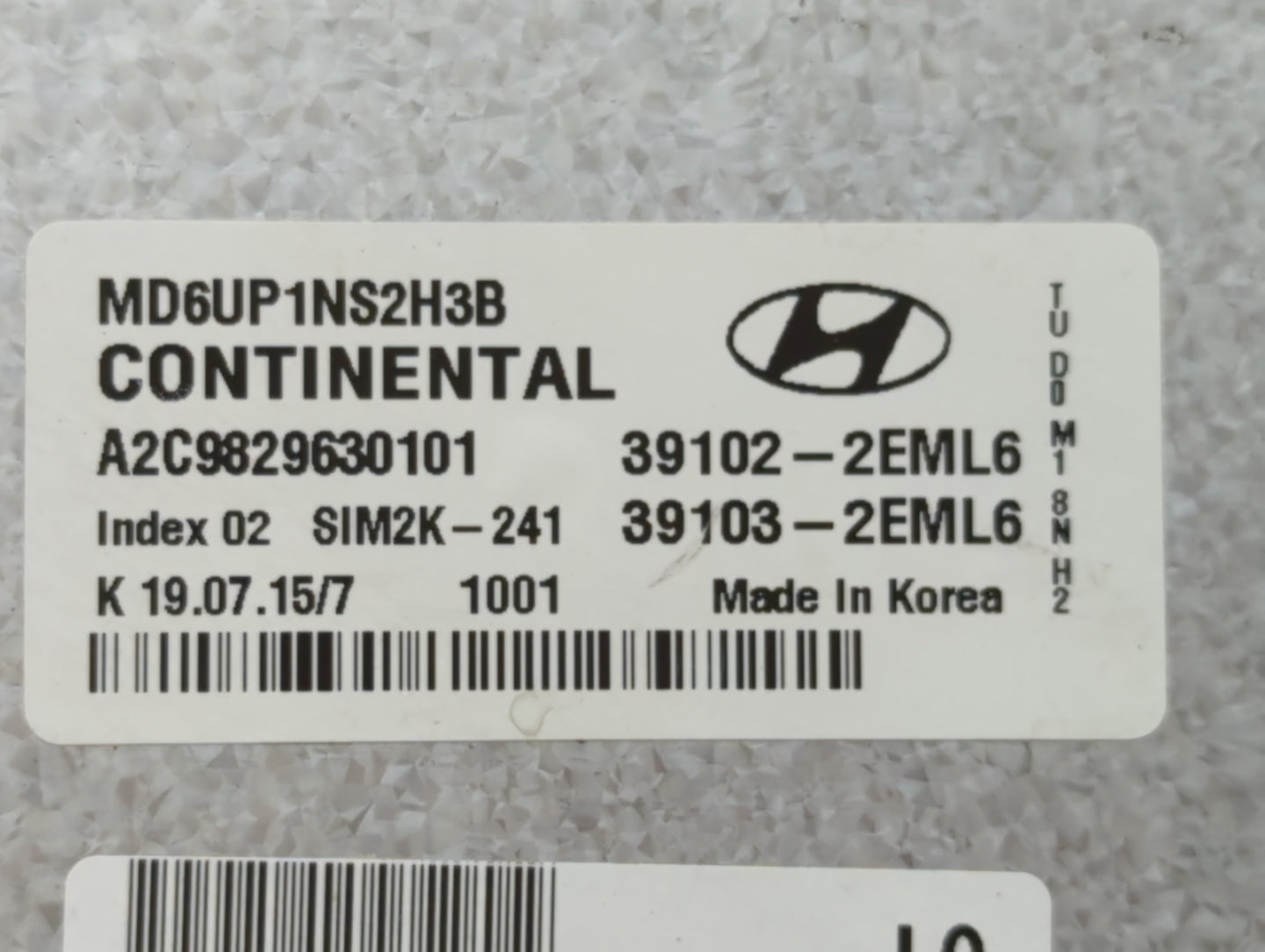 2014-2016 Hyundai Elantra PCM Engine Control Computer ECU ECM PCU OEM P/N:39102-2EML6 Fits Fits 2014 2015 2016 OEM Used Auto