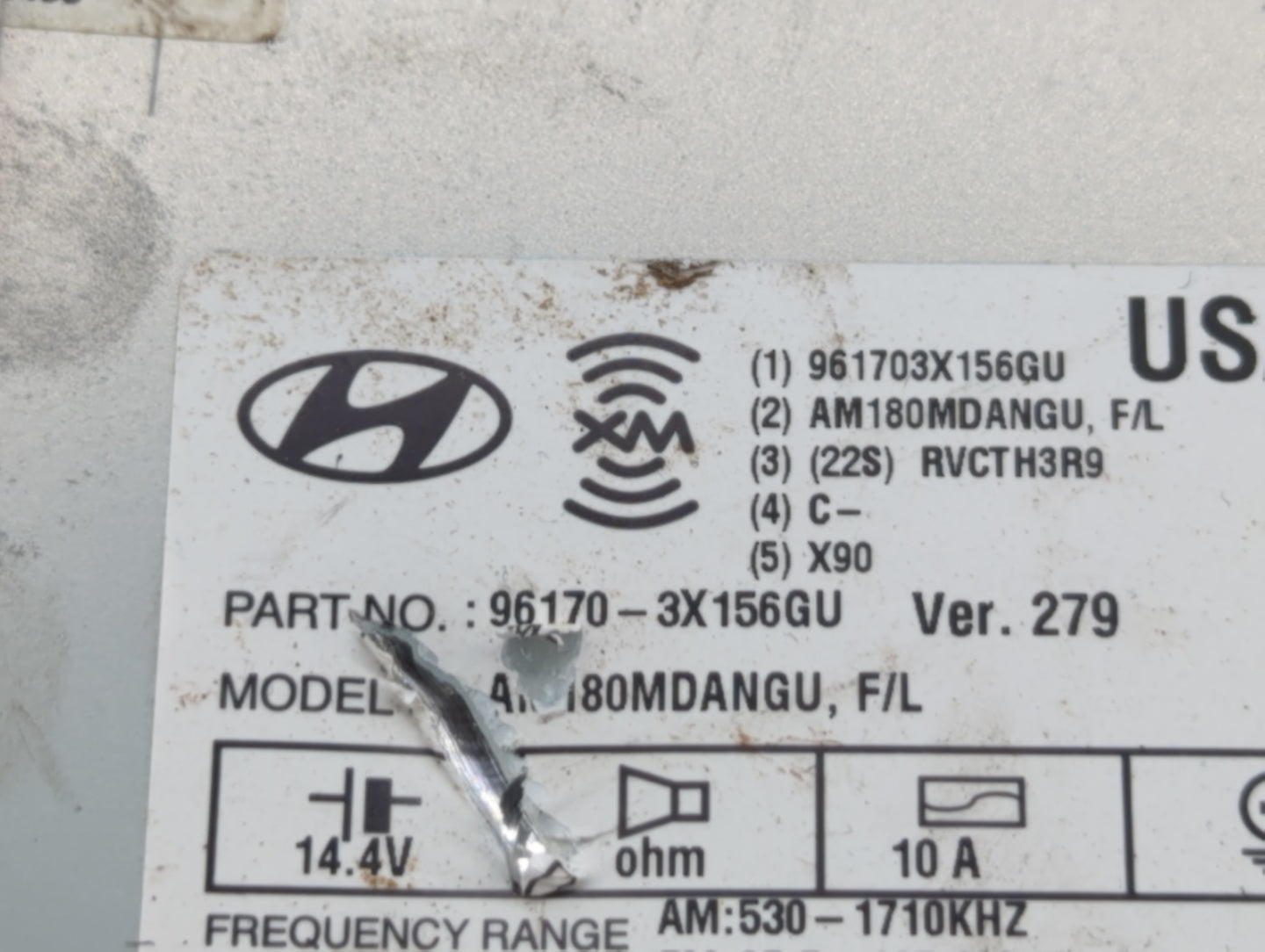 2014-2016 Hyundai Elantra Radio AM FM Cd Player Receiver Replacement P/N:96170-3X156GU Fits Fits 2014 2015 2016 OEM Used Aut