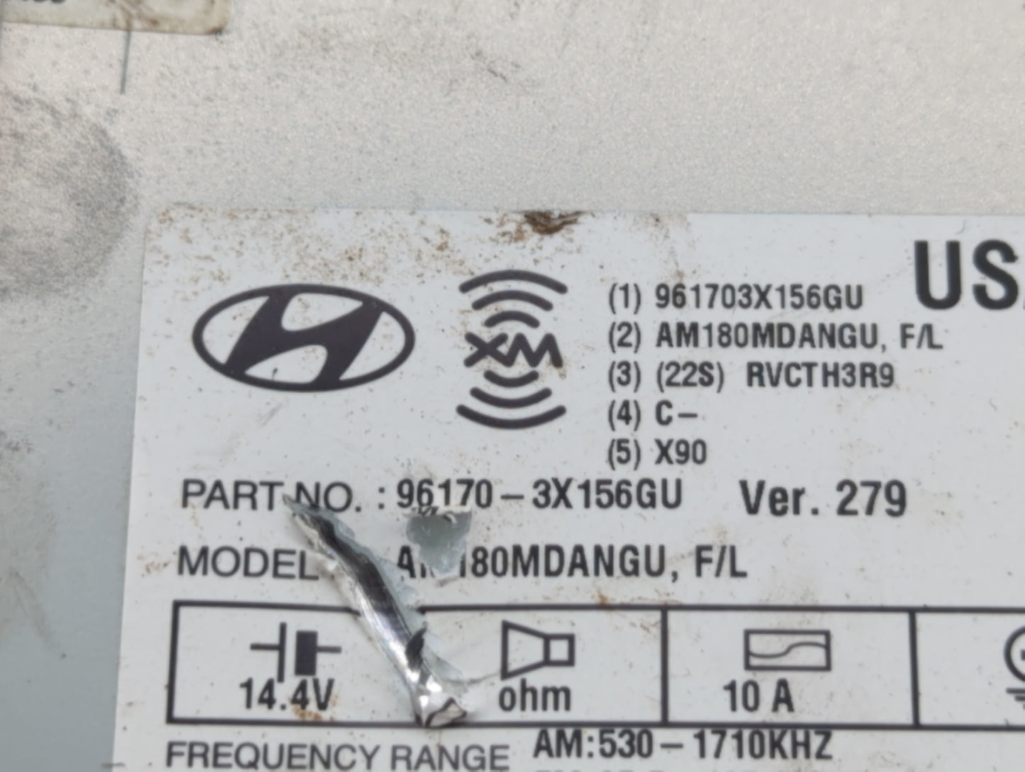 2014-2016 Hyundai Elantra Radio AM FM Cd Player Receiver Replacement P/N:96170-3X156GU Fits Fits 2014 2015 2016 OEM Used Aut