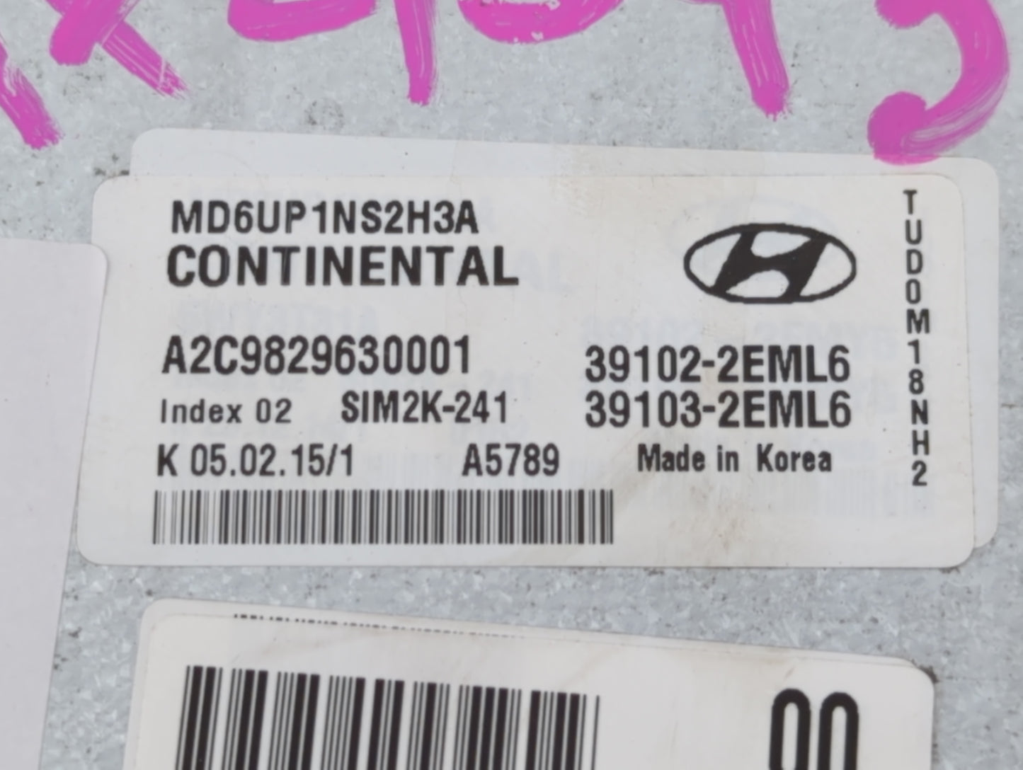 2014-2016 Hyundai Elantra PCM Engine Control Computer ECU ECM PCU OEM P/N:39103-2EML6 39102-2EML6 Fits Fits 2014 2015 2016 O