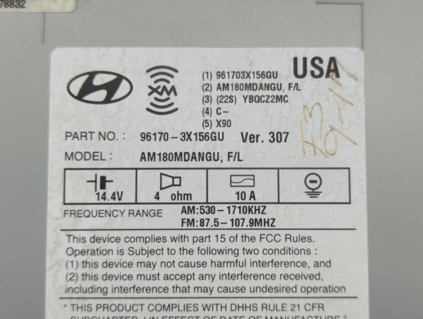 2014-2016 Hyundai Elantra Am Fm Cd Player Radio Receiver - Oemusedautoparts1.com