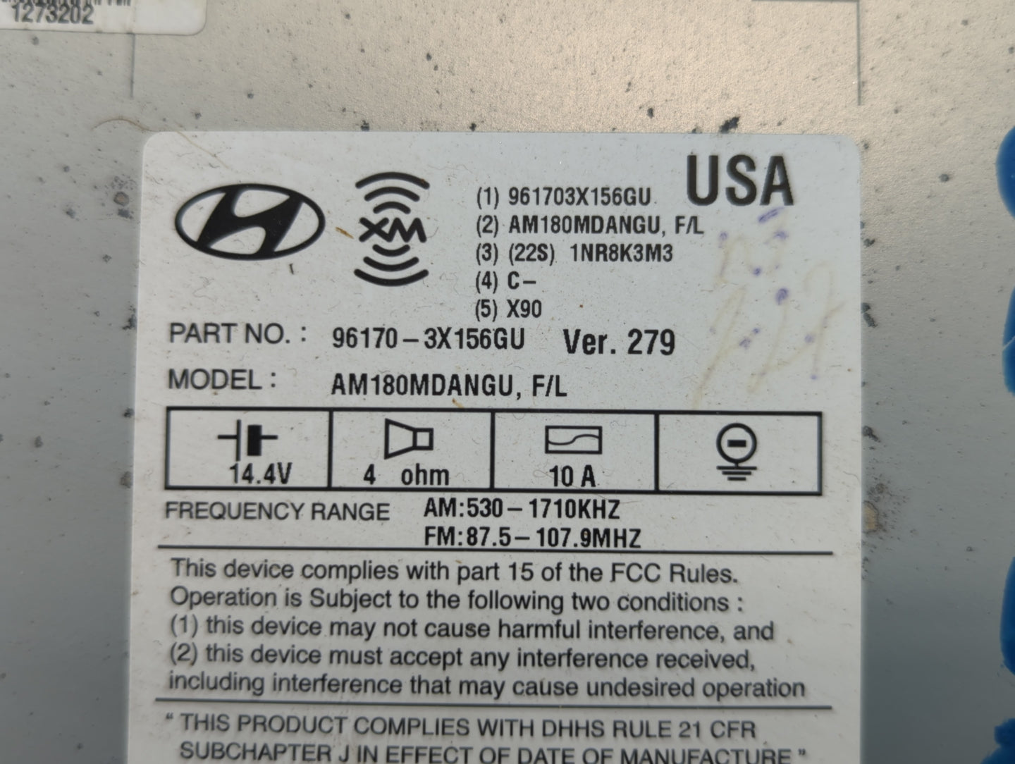 2014-2016 Hyundai Elantra Am Fm Cd Player Radio Receiver - Oemusedautoparts1.com