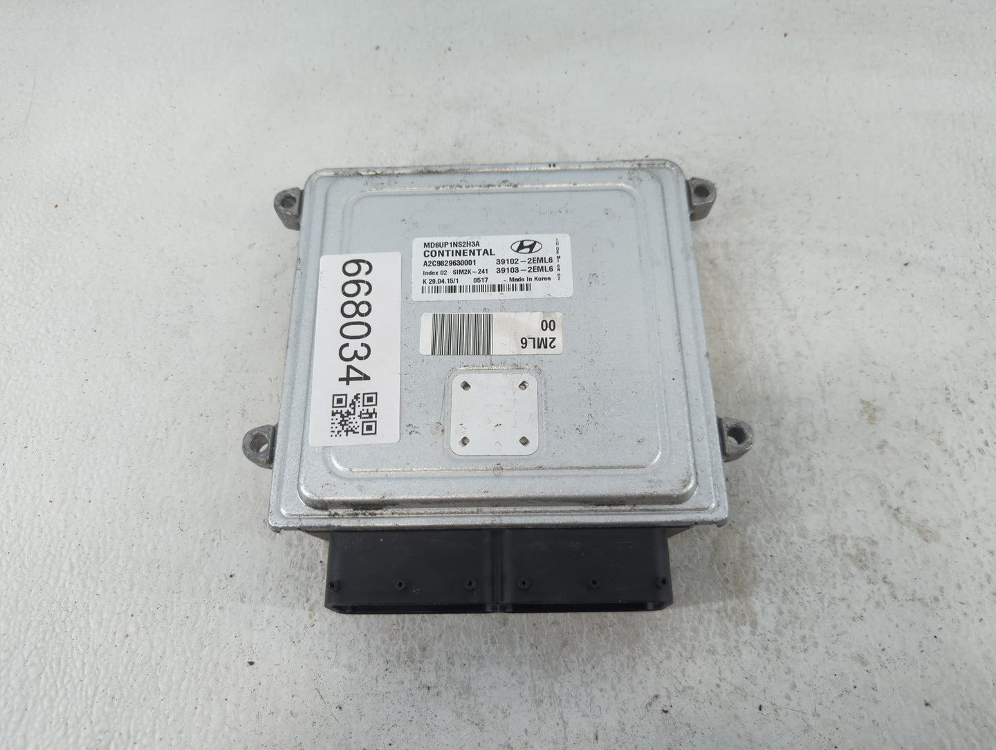 2014-2016 Hyundai Elantra PCM Engine Control Computer ECU ECM PCU OEM P/N:39103-2EM6 39102-2EML6 Fits Fits 2014 2015 2016 OE
