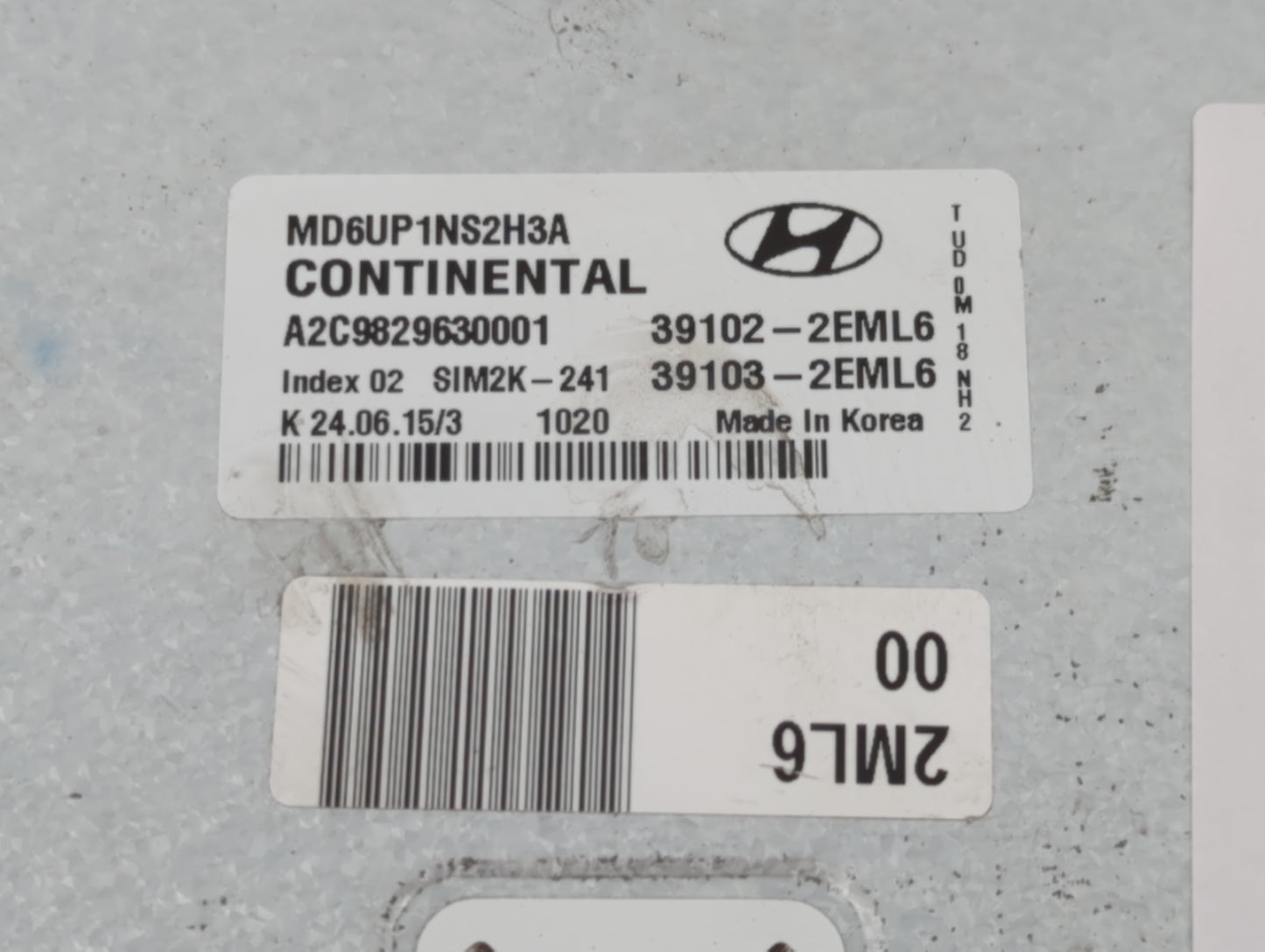 2014-2016 Hyundai Elantra PCM Engine Control Computer ECU ECM PCU OEM P/N:39102-2EML6 Fits Fits 2014 2015 2016 OEM Used Auto