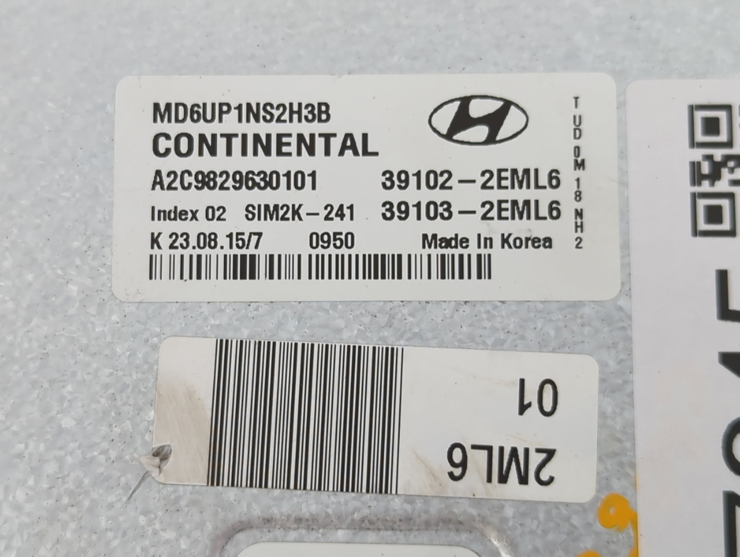 2014-2016 Hyundai Elantra PCM Engine Control Computer ECU ECM PCU OEM P/N:39102-2EML6 Fits Fits 2014 2015 2016 OEM Used Auto