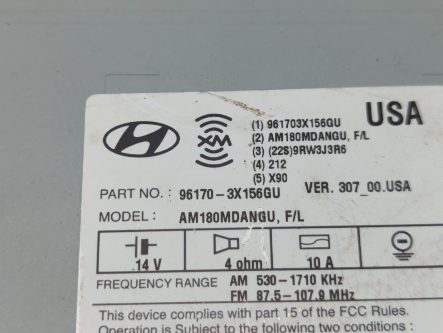 2014-2016 Hyundai Elantra Radio AM FM Cd Player Receiver Replacement P/N:96170-3X156GU Fits Fits 2014 2015 2016 OEM Used Aut