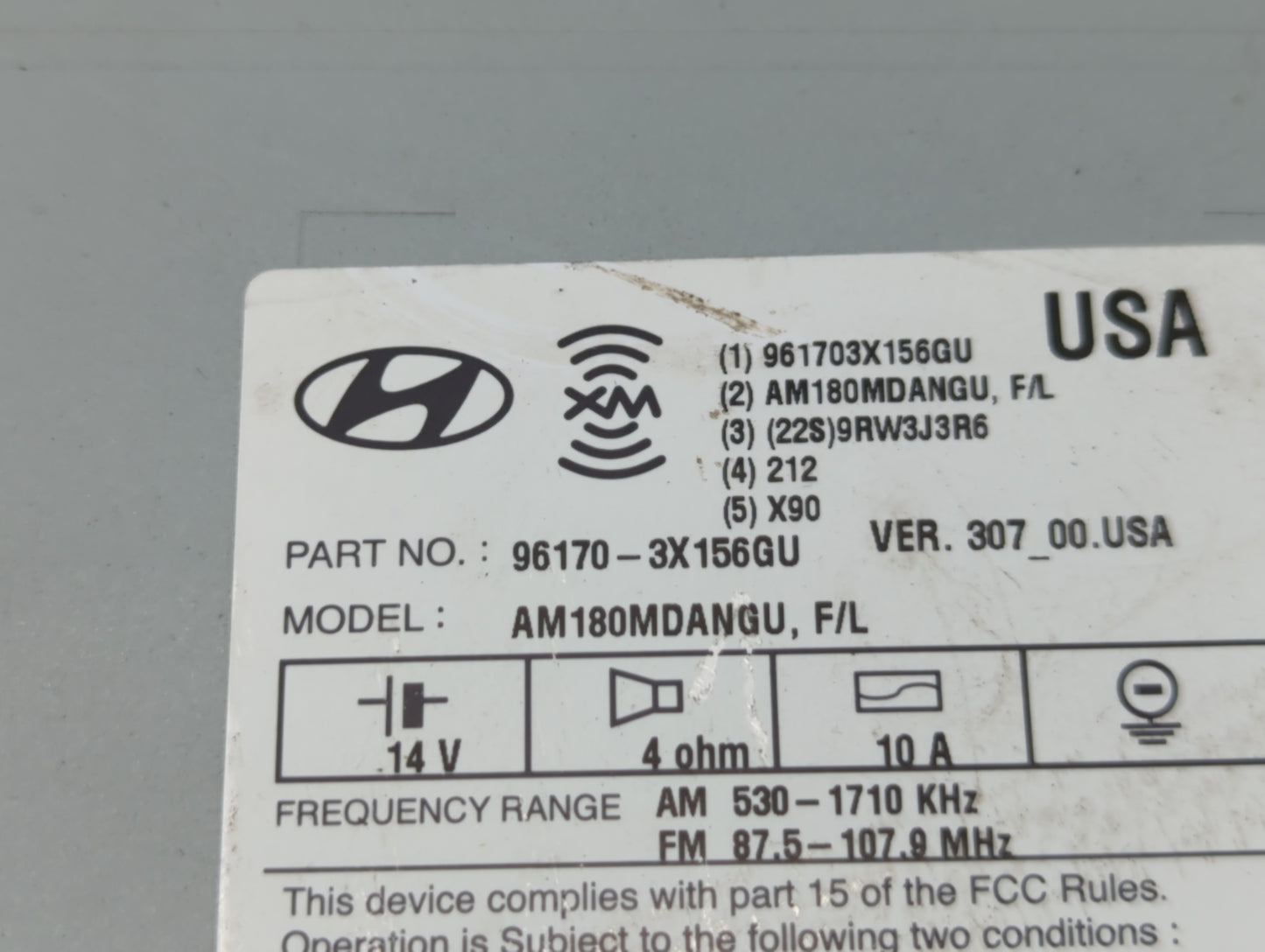 2014-2016 Hyundai Elantra Radio AM FM Cd Player Receiver Replacement P/N:96170-3X156GU Fits Fits 2014 2015 2016 OEM Used Aut