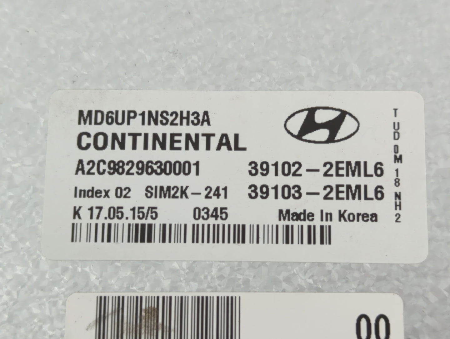 2014-2016 Hyundai Elantra PCM Engine Control Computer ECU ECM PCU OEM P/N:39102-2EML6 Fits Fits 2014 2015 2016 OEM Used Auto