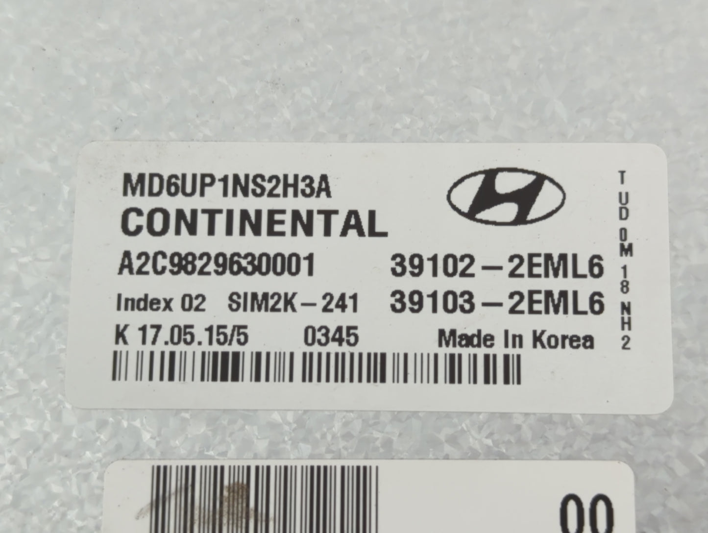 2014-2016 Hyundai Elantra PCM Engine Control Computer ECU ECM PCU OEM P/N:39102-2EML6 Fits Fits 2014 2015 2016 OEM Used Auto