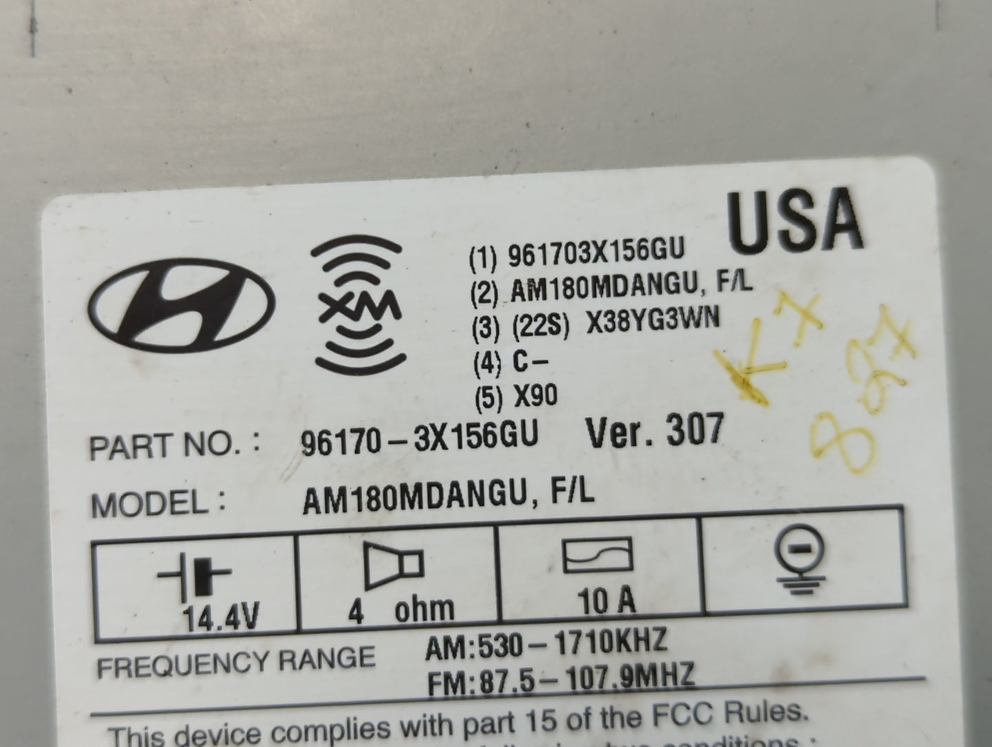 2014-2016 Hyundai Elantra Am Fm Cd Player Radio Receiver - Oemusedautoparts1.com