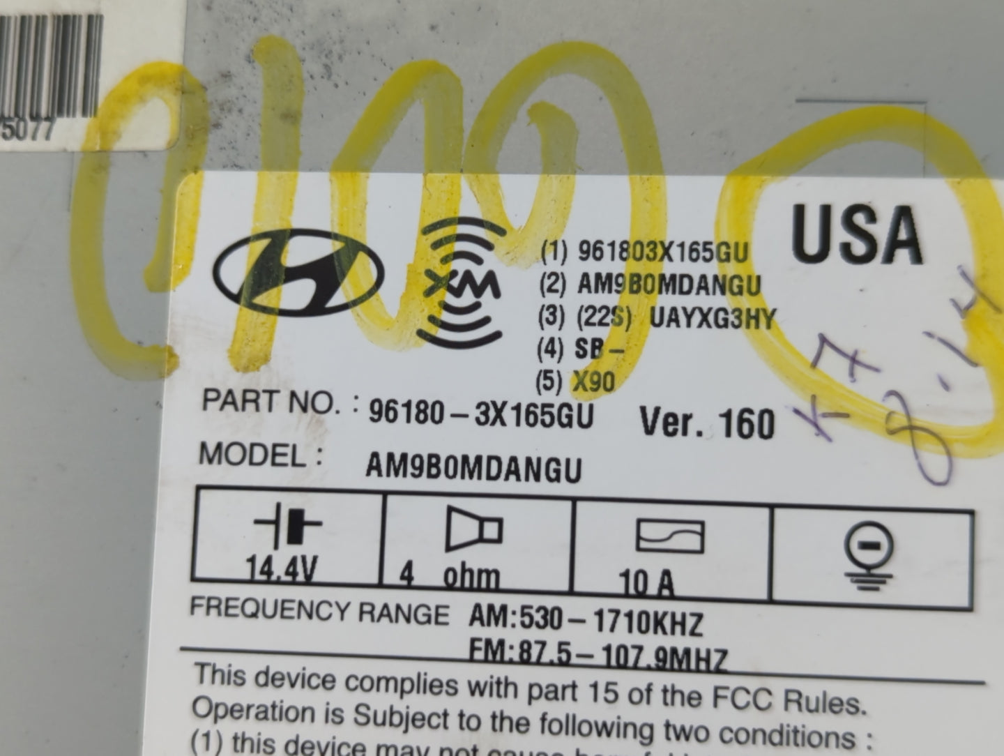 2014-2016 Hyundai Elantra Am Fm Cd Player Radio Receiver - Oemusedautoparts1.com