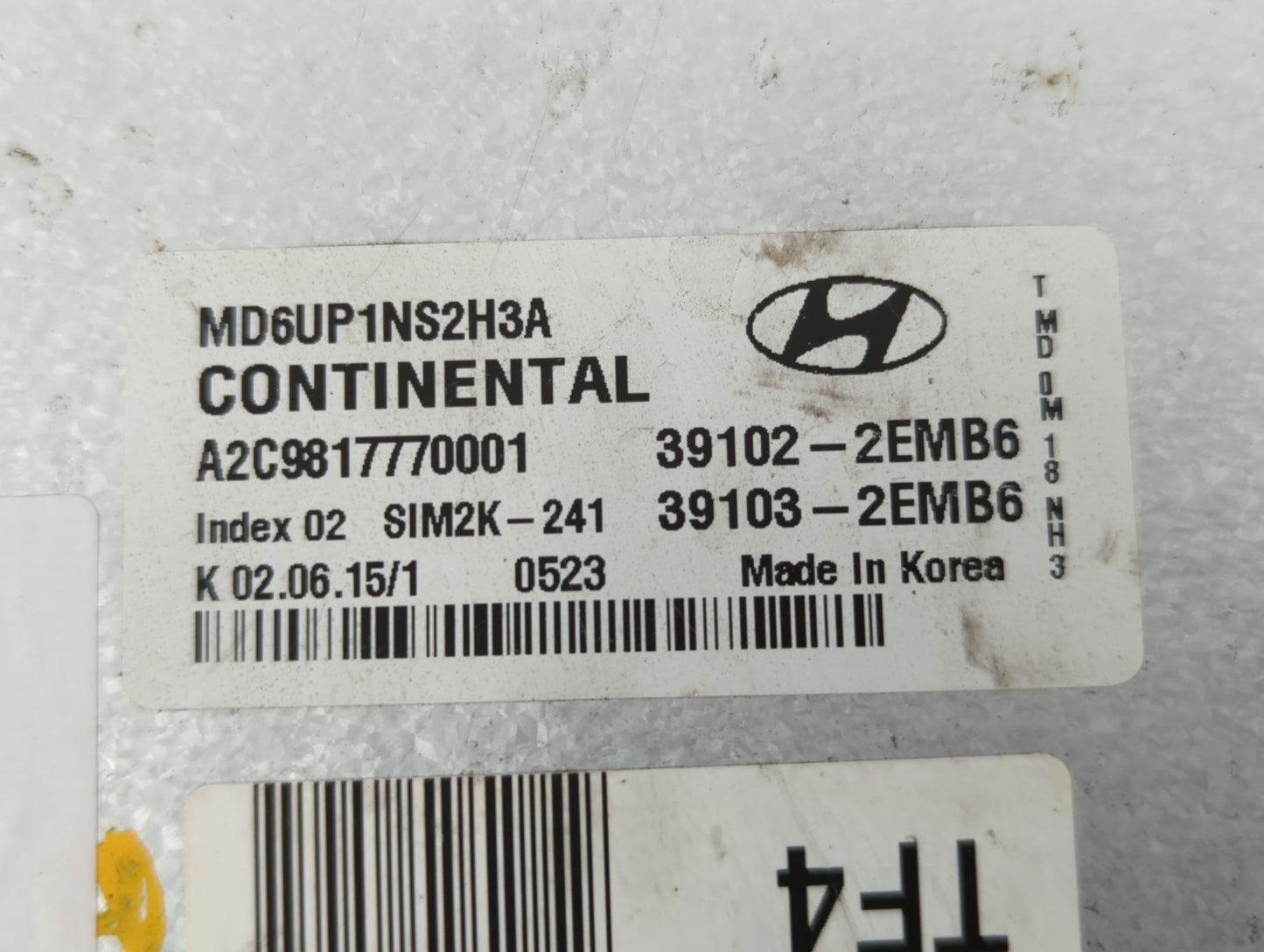 2014-2016 Hyundai Elantra PCM Engine Control Computer ECU ECM PCU OEM P/N:39103-2EML6 39102-2EML6 Fits Fits 2014 2015 2016 O