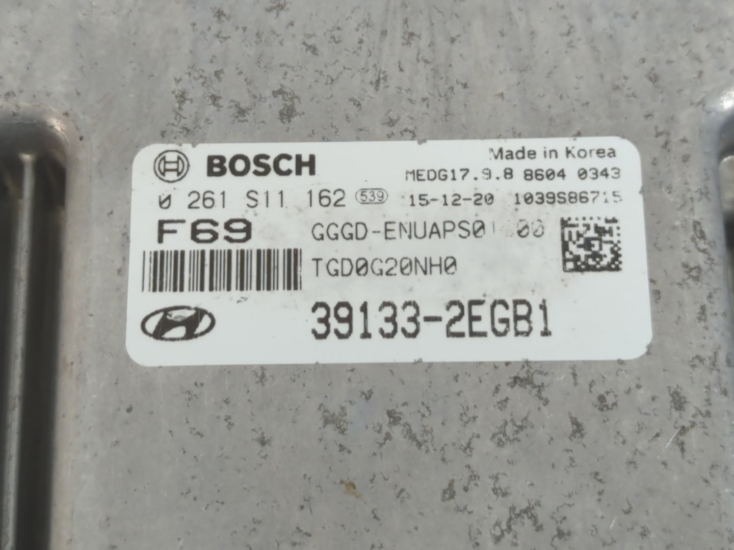 2014-2016 Hyundai Elantra PCM Engine Control Computer ECU ECM PCU OEM P/N:0 261 S11 162 39133-2EGB1 Fits Fits 2014 2015 2016
