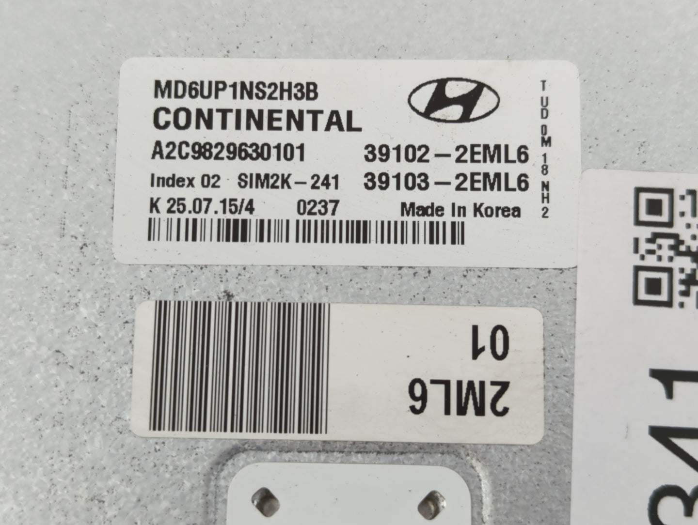 2014-2016 Hyundai Elantra PCM Engine Control Computer ECU ECM PCU OEM P/N:39103-2EML6 39102-2EML6 Fits Fits 2014 2015 2016 O