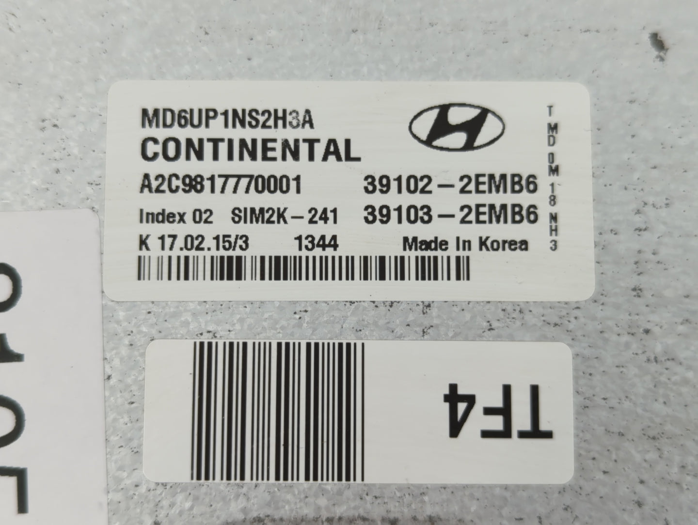 2014-2016 Hyundai Elantra PCM Engine Control Computer ECU ECM PCU OEM P/N:39103-2EMB6 39102-2EMB6 Fits Fits 2014 2015 2016 O