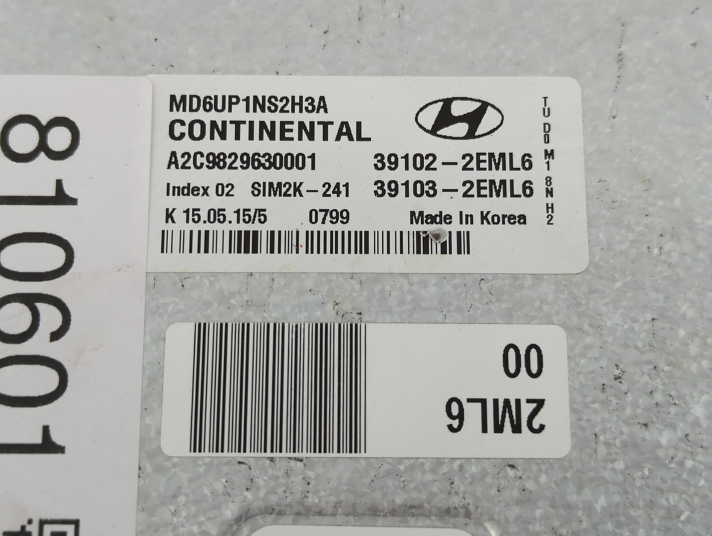 2014-2016 Hyundai Elantra PCM Engine Control Computer ECU ECM PCU OEM P/N:39103-2EML6 39102-2EML6 Fits Fits 2014 2015 2016 O