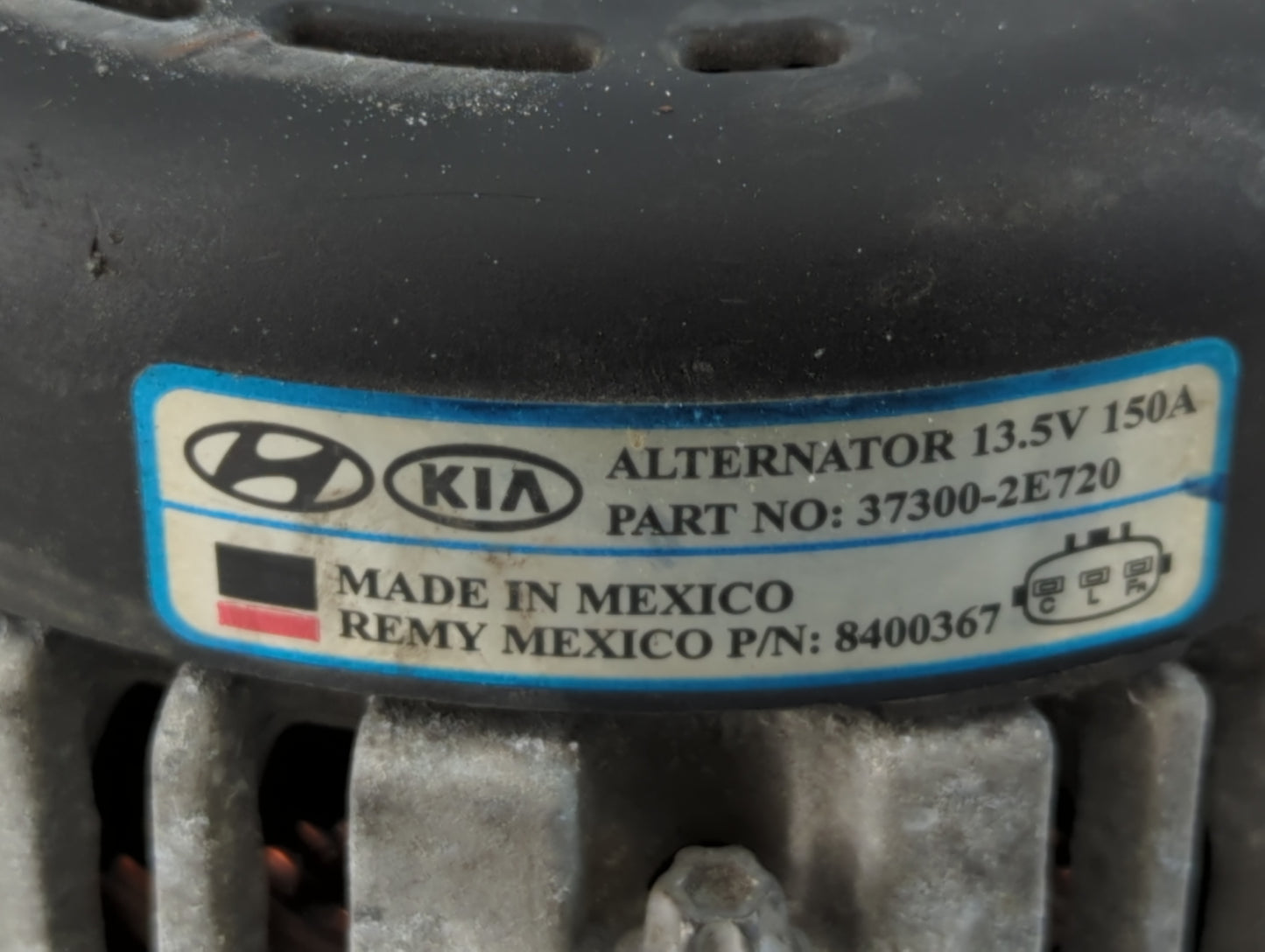 2016 Hyundai Elantra Alternator Replacement Generator Charging Assembly Engine OEM P/N:8400367 37300-2E720 Fits OEM Used Aut