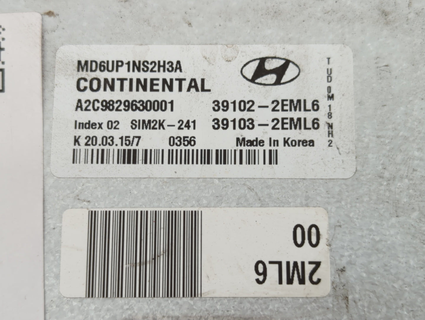 2015-2016 Hyundai Elantra PCM Engine Control Computer ECU ECM PCU OEM P/N:39103-2EML6 39102-2EML6 Fits Fits 2015 2016 OEM Us