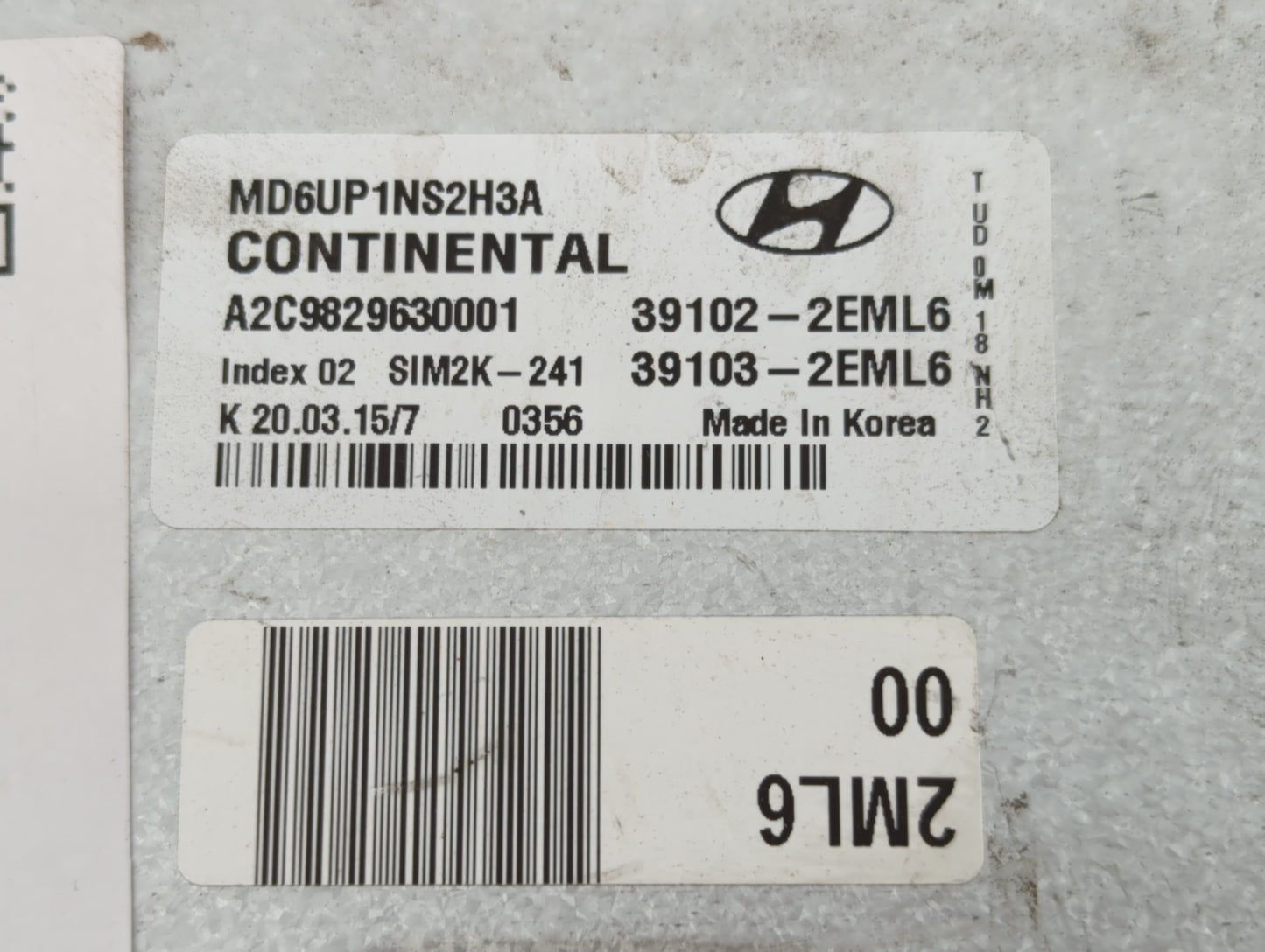 2015-2016 Hyundai Elantra PCM Engine Control Computer ECU ECM PCU OEM P/N:39103-2EML6 39102-2EML6 Fits Fits 2015 2016 OEM Us