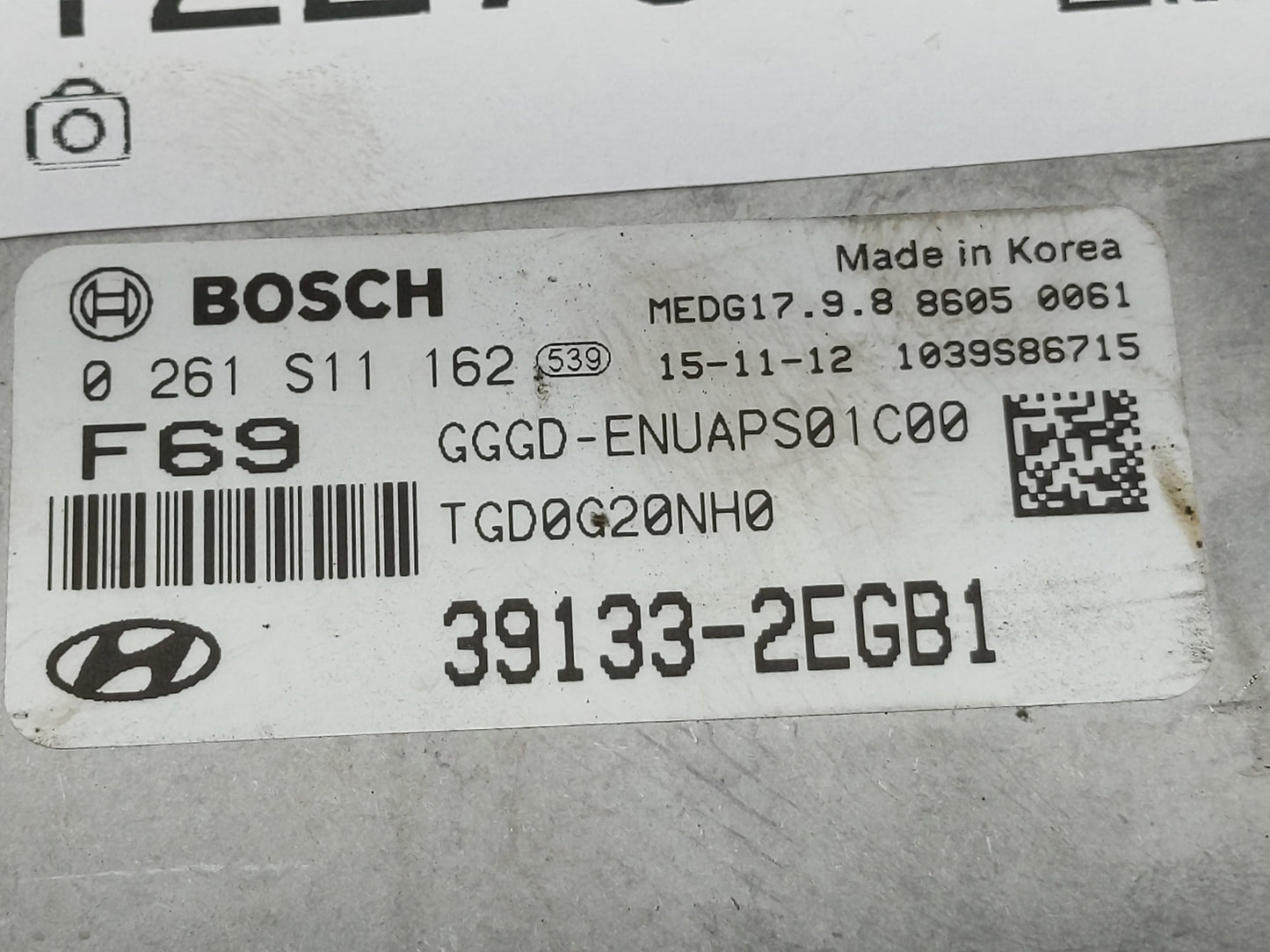 2016-2017 Hyundai Elantra Gt PCM Engine Control Computer ECU ECM PCU OEM P/N:39133-2EGB1 Fits Fits 2016 2017 OEM Used Auto P