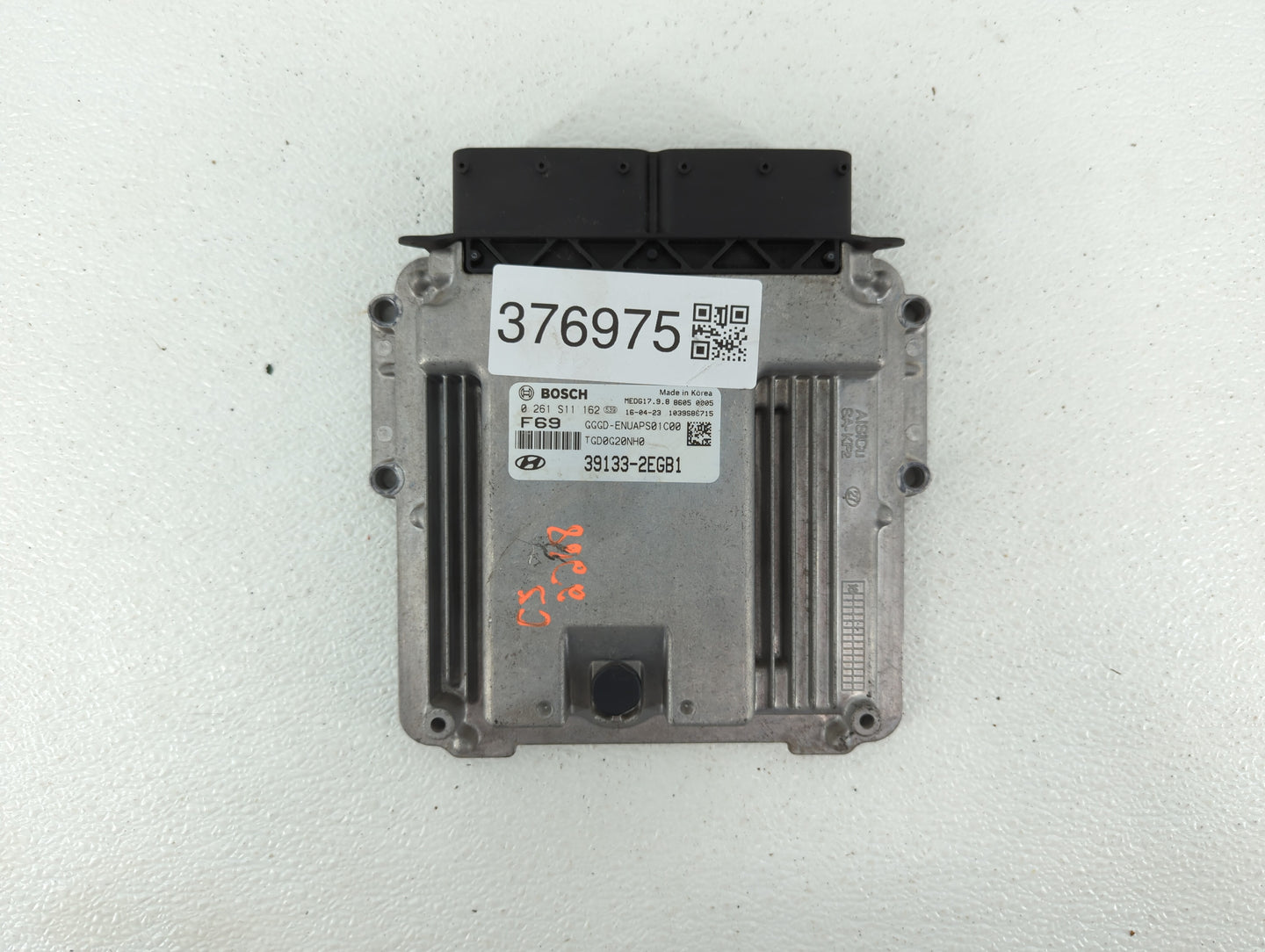 2016-2017 Hyundai Elantra Gt PCM Engine Control Computer ECU ECM PCU OEM P/N:39133-2EGB1 Fits Fits 2016 2017 OEM Used Auto P
