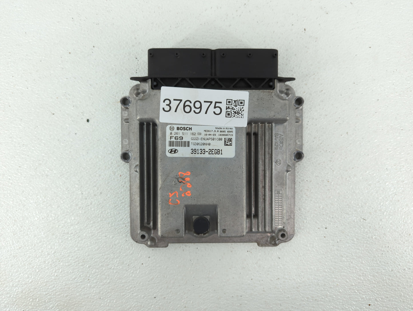 2016-2017 Hyundai Elantra Gt PCM Engine Control Computer ECU ECM PCU OEM P/N:39133-2EGB1 Fits Fits 2016 2017 OEM Used Auto P