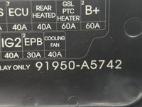 2016-2017 Hyundai Elantra Gt Fusebox Fuse Box Panel Relay Module P/N:91950-A5742 Fits Fits 2016 2017 OEM Used Auto Parts - O