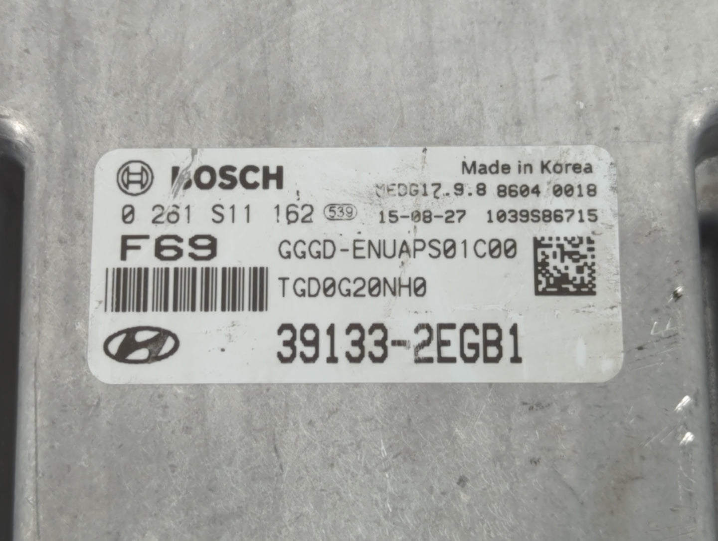 2016-2017 Hyundai Elantra Gt PCM Engine Control Computer ECU ECM PCU OEM P/N:39133-2EGB1 Fits Fits 2016 2017 OEM Used Auto P